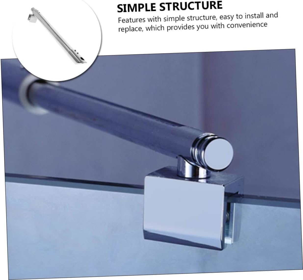 COOLHIYA 304 Stainless Steel Shower Glass Panel Support Rod 358Mm Double-Headed Bracket for Frameless Shower Doors Easy Installation Hardware for Bathroom image number 2