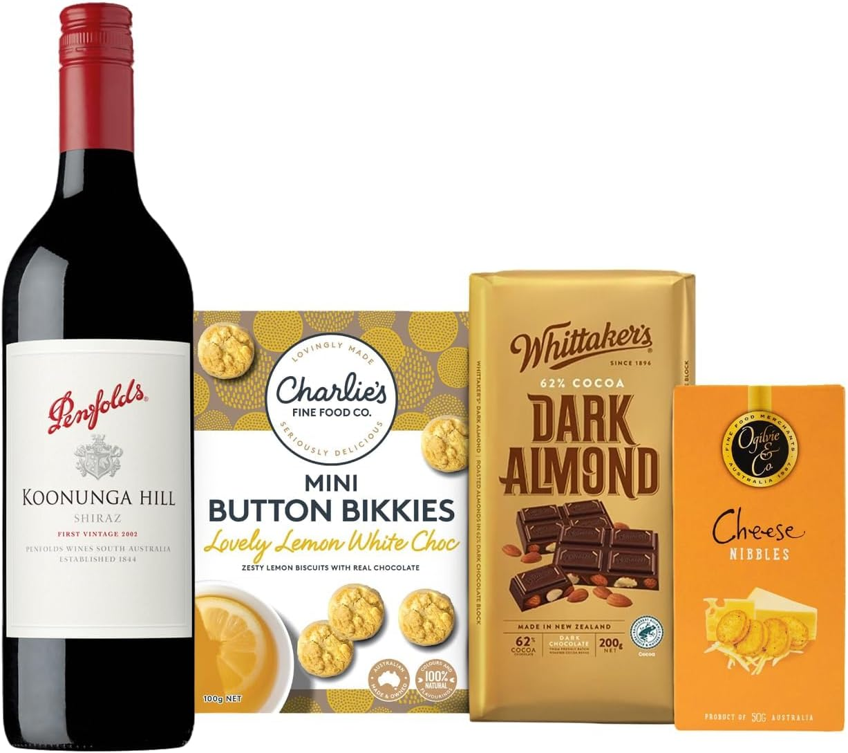 Luxury Wine Gift Hamper, Gourmet Treats with Shiraz, Chocolate & Cheese Nibbles, Ideal Birthday or Thank You Gift, Premium Selection image number 1