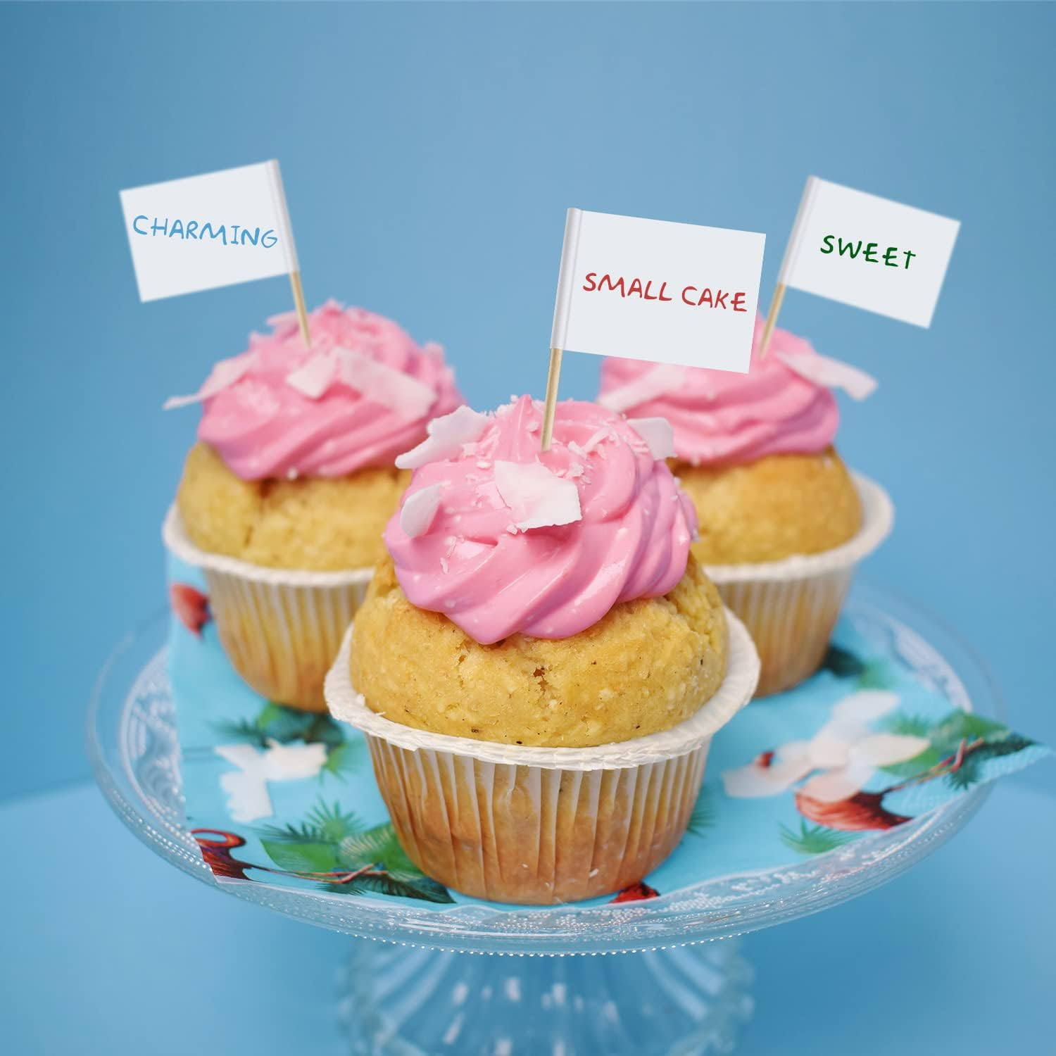 200Pcs Kraft Toothpick Flags, White Mini Food Labels Flags for Party Food, Cupcake Decoration, Cheese Label, Fruit Salad image number 3