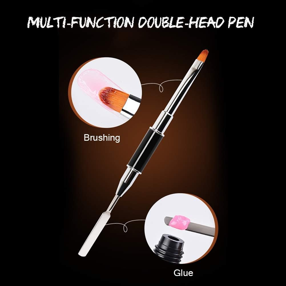 2 in 1 Dual Ended Nail Art Acrylic Flower Painting Pen Brush Remover Spatula Stick Manicure Tool 15Cm Zhengpingpai image number 2