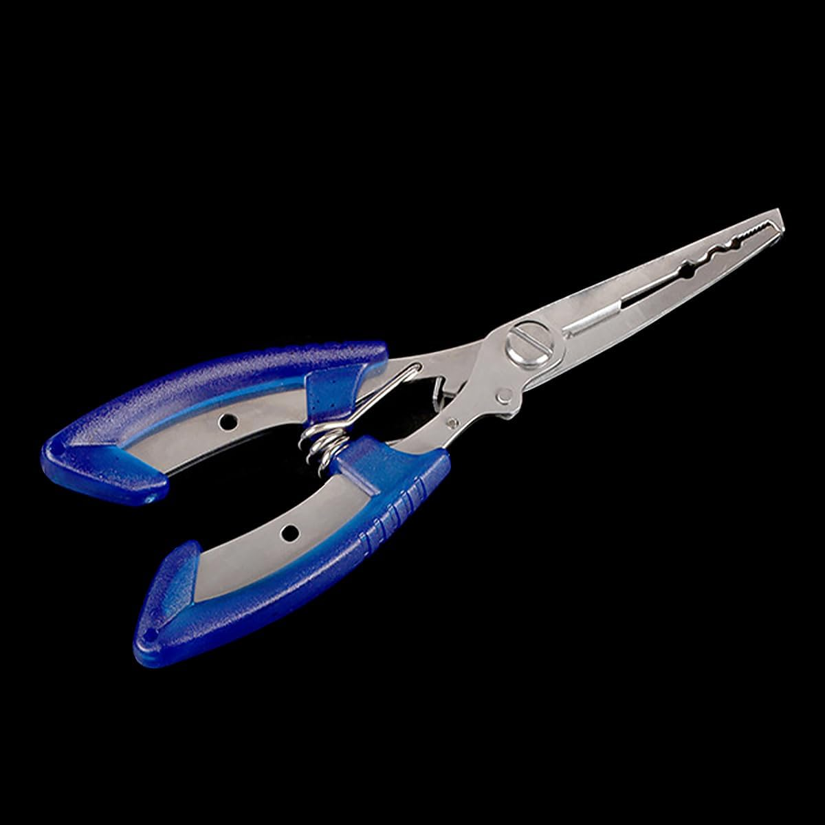 NUZAMAS Stainless Steel Blue Fishing Pliers - Curved Crimper Line Cut Anti-Rust Fish Catcher Control Gear image number 5