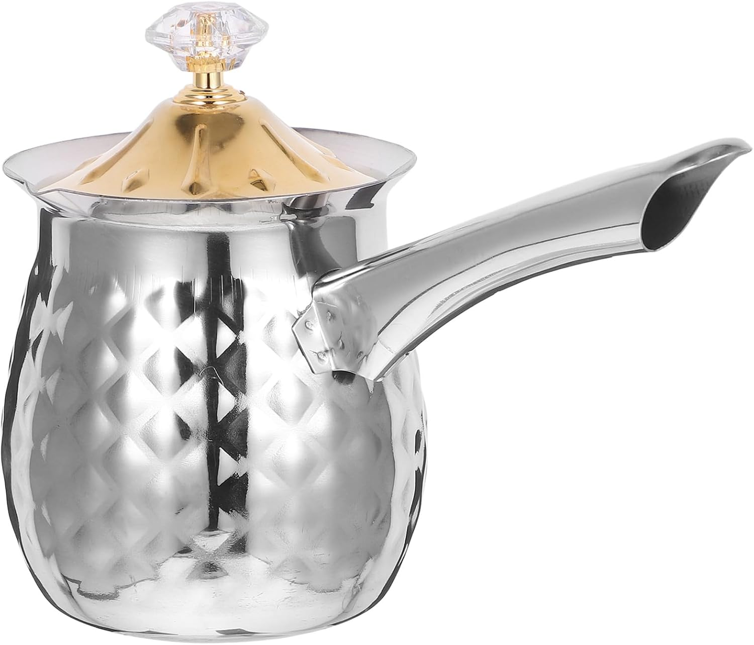 Veemoon Stainless Steel 400Ml Wear-Resistant Milk Frothing Pitcher with Spout and Lid, Coffee Steaming Cup for Home Kitchen and Espresso Machine Accessories Random Color Random Color