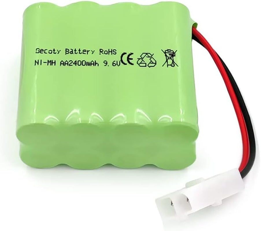 Gecoty&reg; 9.6 V Nimh Battery, 2400 Mah Rechargeable AA Battery Pack with USB Charging Cable and KET 2P Connection for RC Truck RC Tank and RC Battleship image number 1