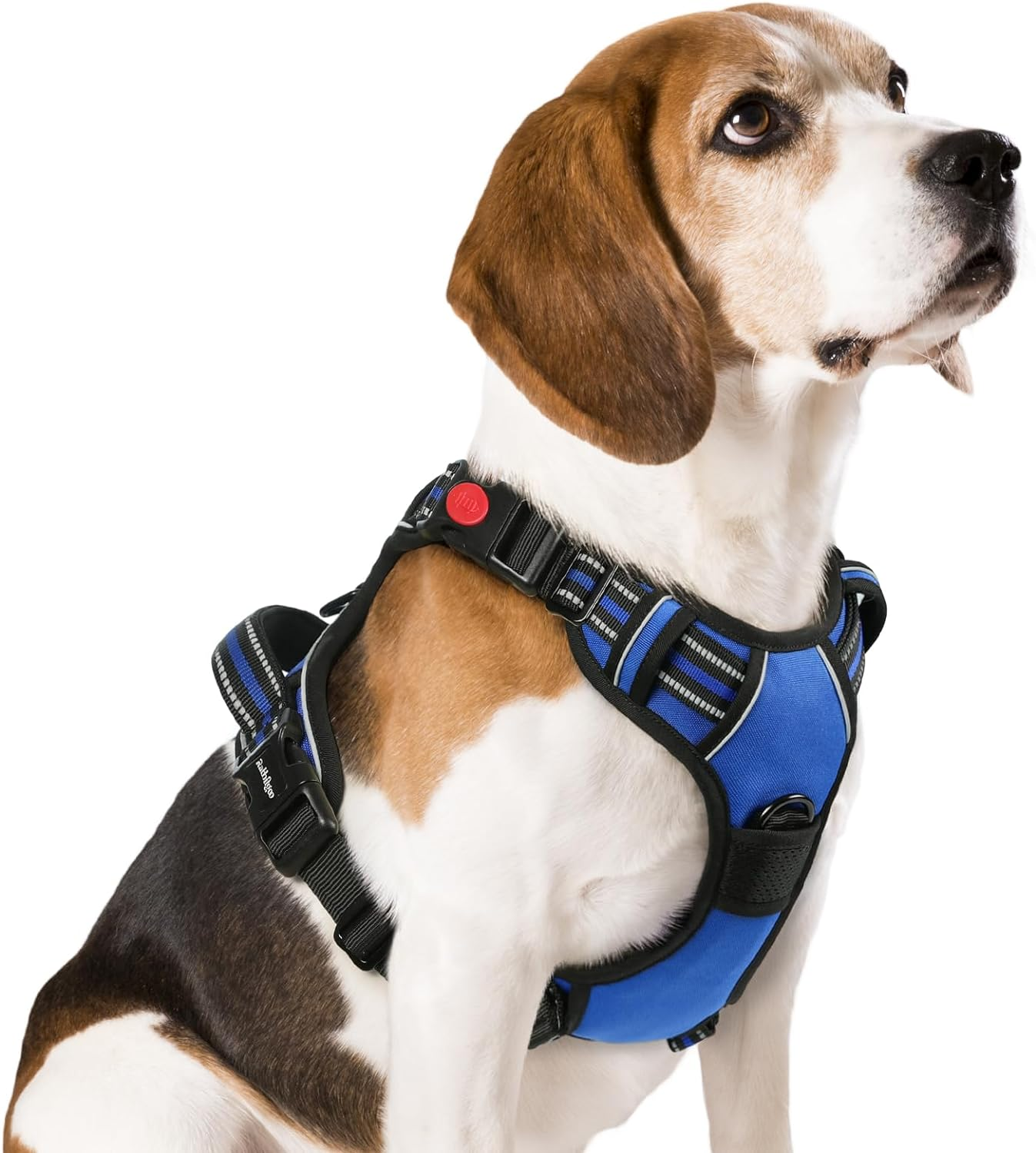 Rabbitgoo Dog Harness Medium Sized, No Pull Pet Harness with 3 Buckles, Adjustable Soft Padded Dog Vest with Instant Control Handle, Easy Walking Reflective Pet Vest for Medium Dogs, Blue, M image number 6