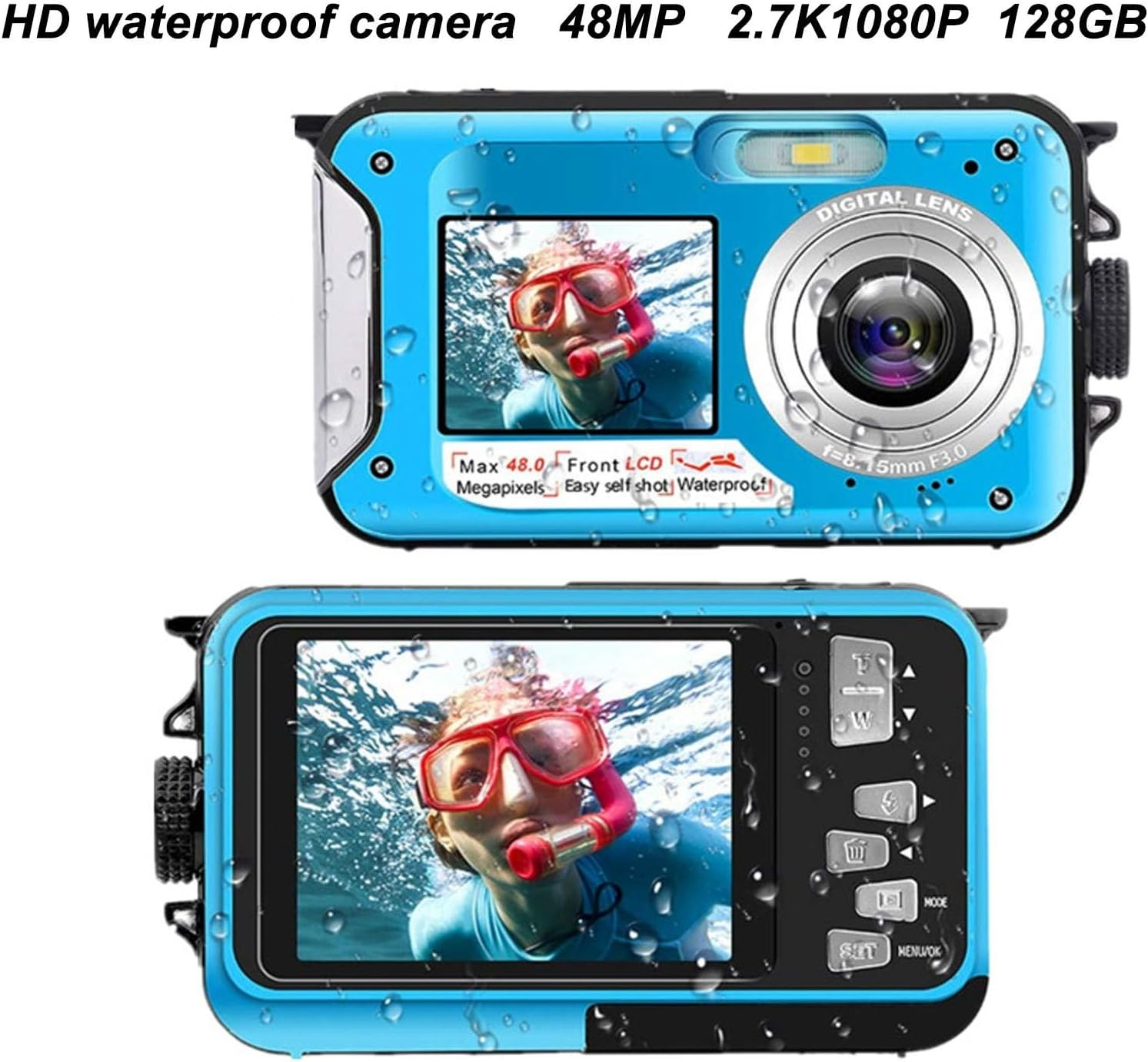 Digital Camera, 2.7K Video Vlogging Camera for Kids, Compact Point and Shoot Camera, 16X Digital Zoom, 2.7 Dual LCD Screen, Waterproof, Continuous for Teens Students image number 1