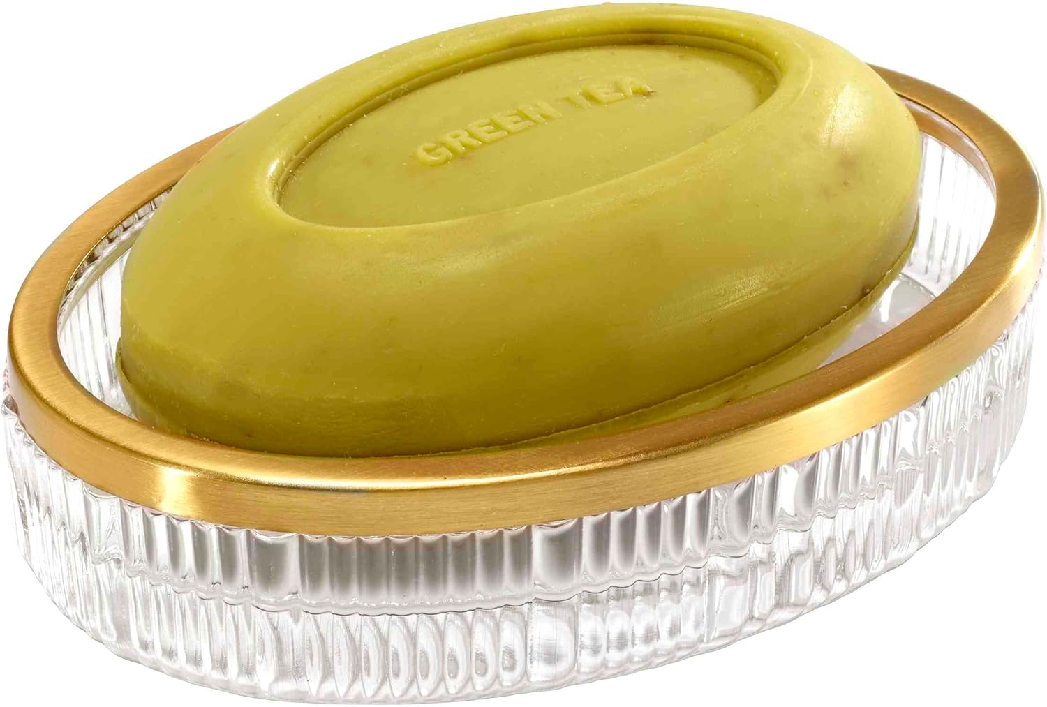 Nicole Miller - Soap Dish, Glass Countertop Accessories, Dorm Room Essentials (Louise Collection, Clear) image number 2