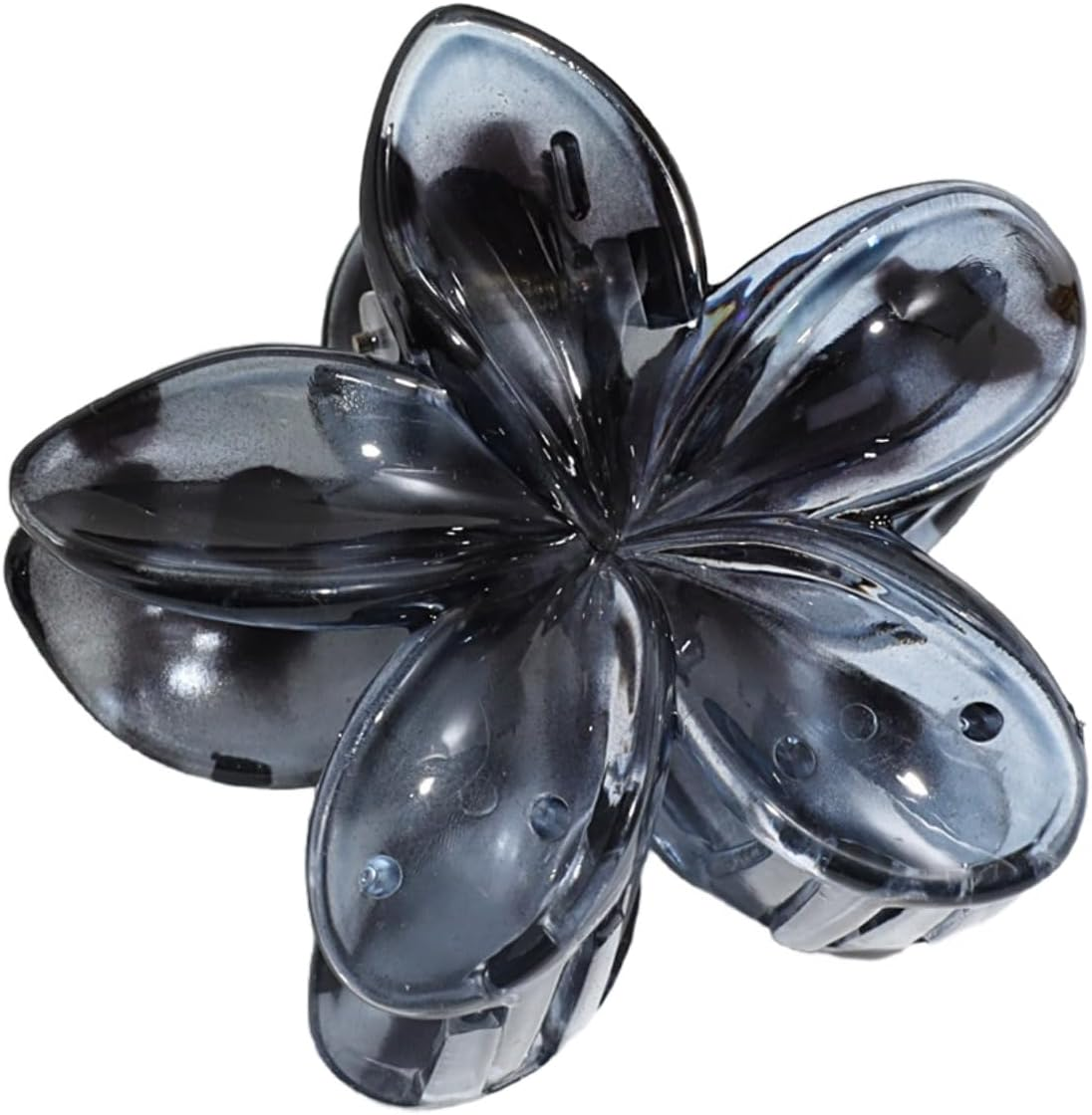 1 X Leopard Plumeria Flower Hair Clips Women, Hawaiian Claw Clip, Non-Slip Hair Clip, Strong Hold, Claw Clips, Hair Styling Accessories for Women, Party, Beach, Pool, Holiday, Grey image number 1