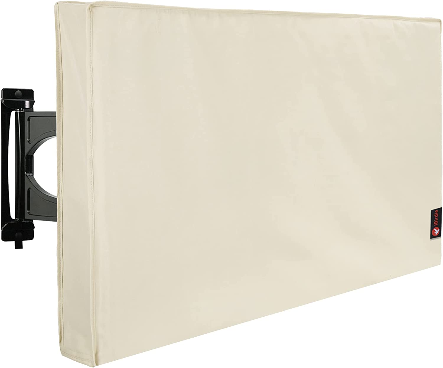 Ibirdie Outdoor Waterproof and Weatherproof TV Cover for 80 to 85 Inch outside Flat Screen TV, Black 600D Thick Fabric TV Screen Protector with Bottom Cover