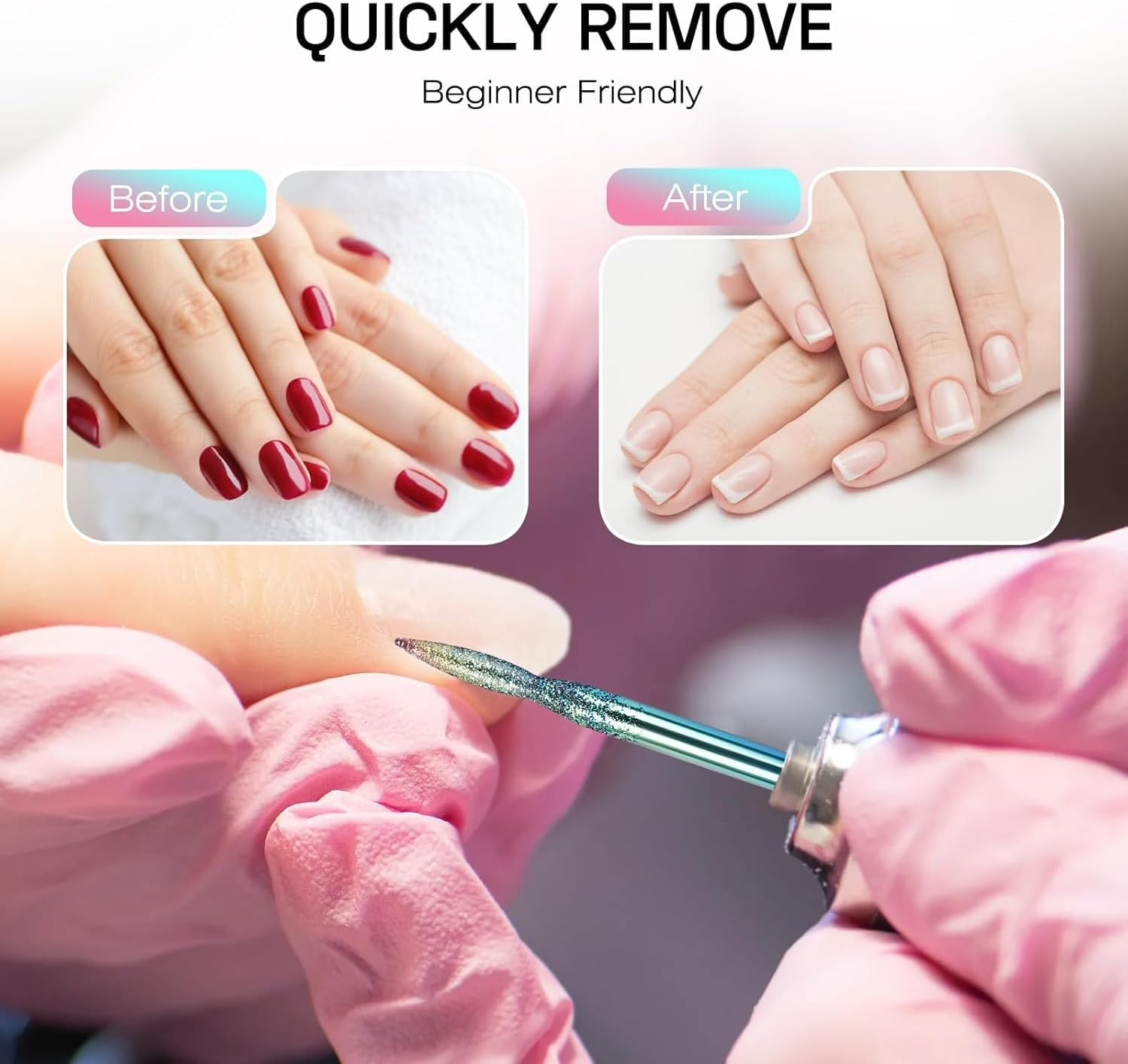 Depvko 10Pcs Carbide Nail Drill Bits Set: Professional Cuticle Bit for Efile Nail Drill with 75Pcs Small Sanding Bands (#80#120#180) & Mandrel Bit Acrylic Gel Nail Remover Tool Manicure Pedicure Kit image number 4