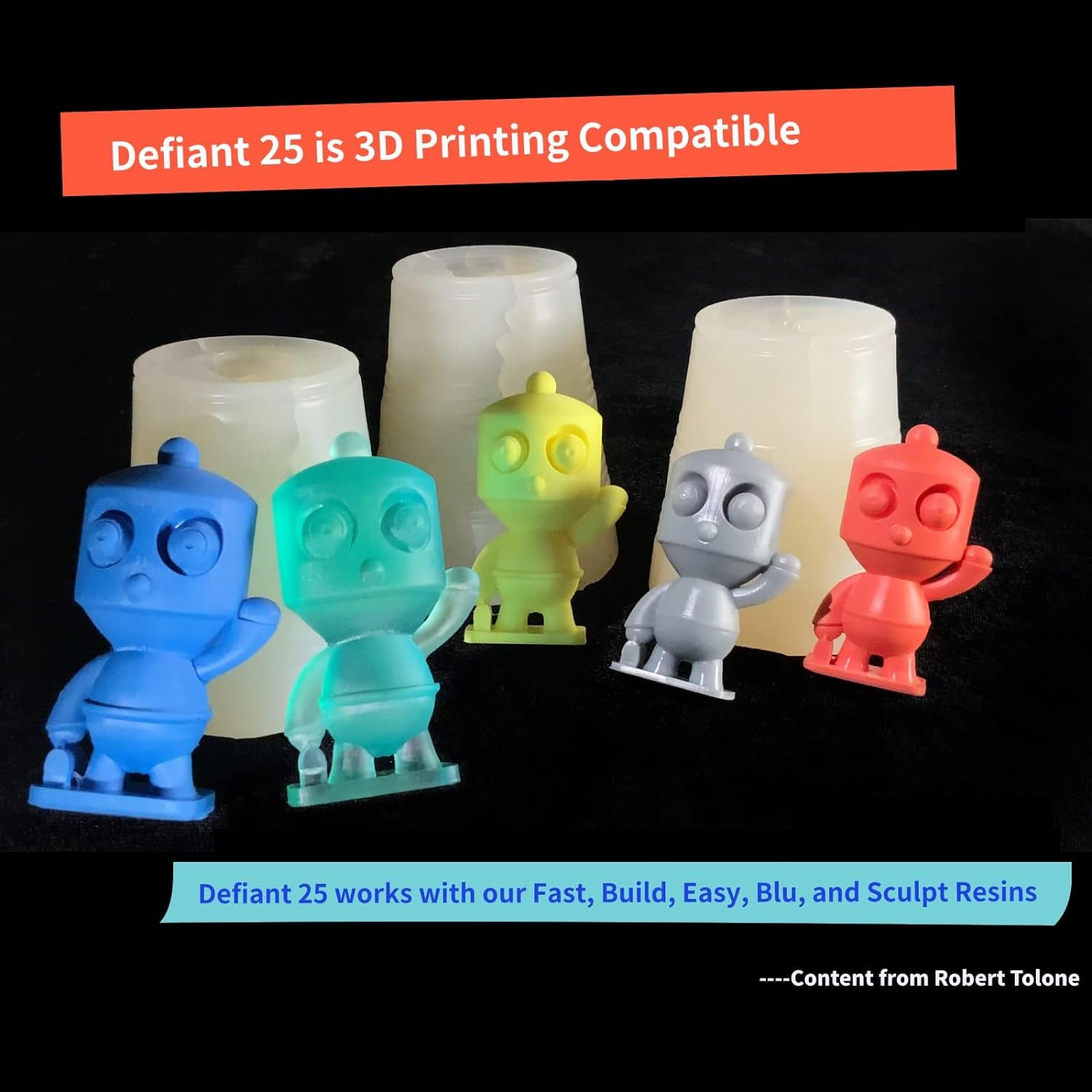 Siraya Tech Defiant 25 Platinum Silicone Mold Making DIY Kit, 25A Hardness, Translucent, Ideal with 3D Printing UV Resin, Easy to Stop Curing Inhibition, No Coating, for Casting Epoxy Resin (35.27 Oz) - Clear image number 5