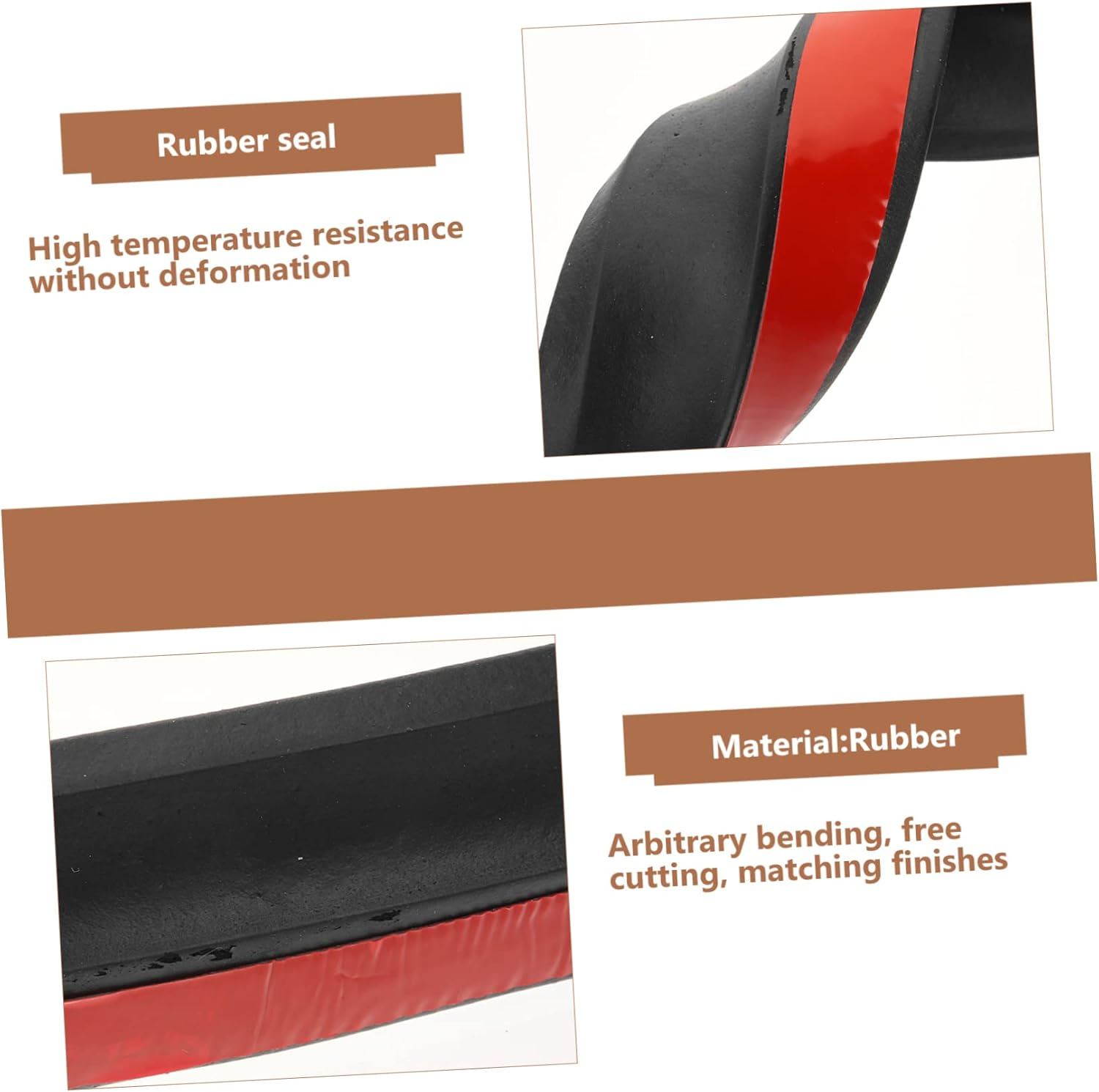 DOITOOL Self-Adhesive Rubber Strip Rubber Gasket Material Roll for DIY Sealing Weather Stripping Warehouse Flooring Protection image number 6