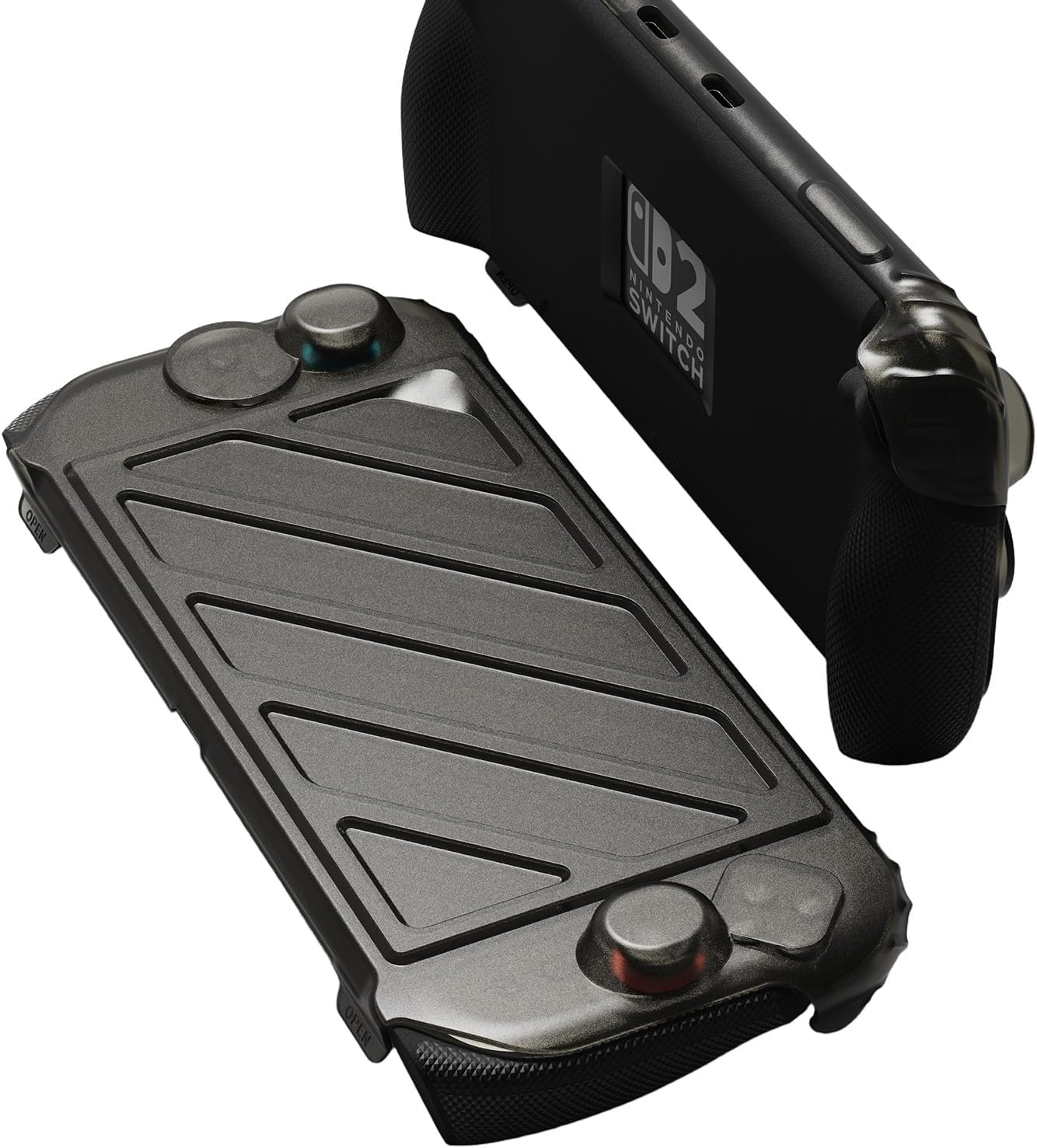 Savage Raven by Skull & Co. Standgrip Front Cover Bundle for Nintendo Switch 2: Protective Case with Textured Grips Full Protection and Hard-Shell Front Cover Handheld Design - Smoky Black image number 1