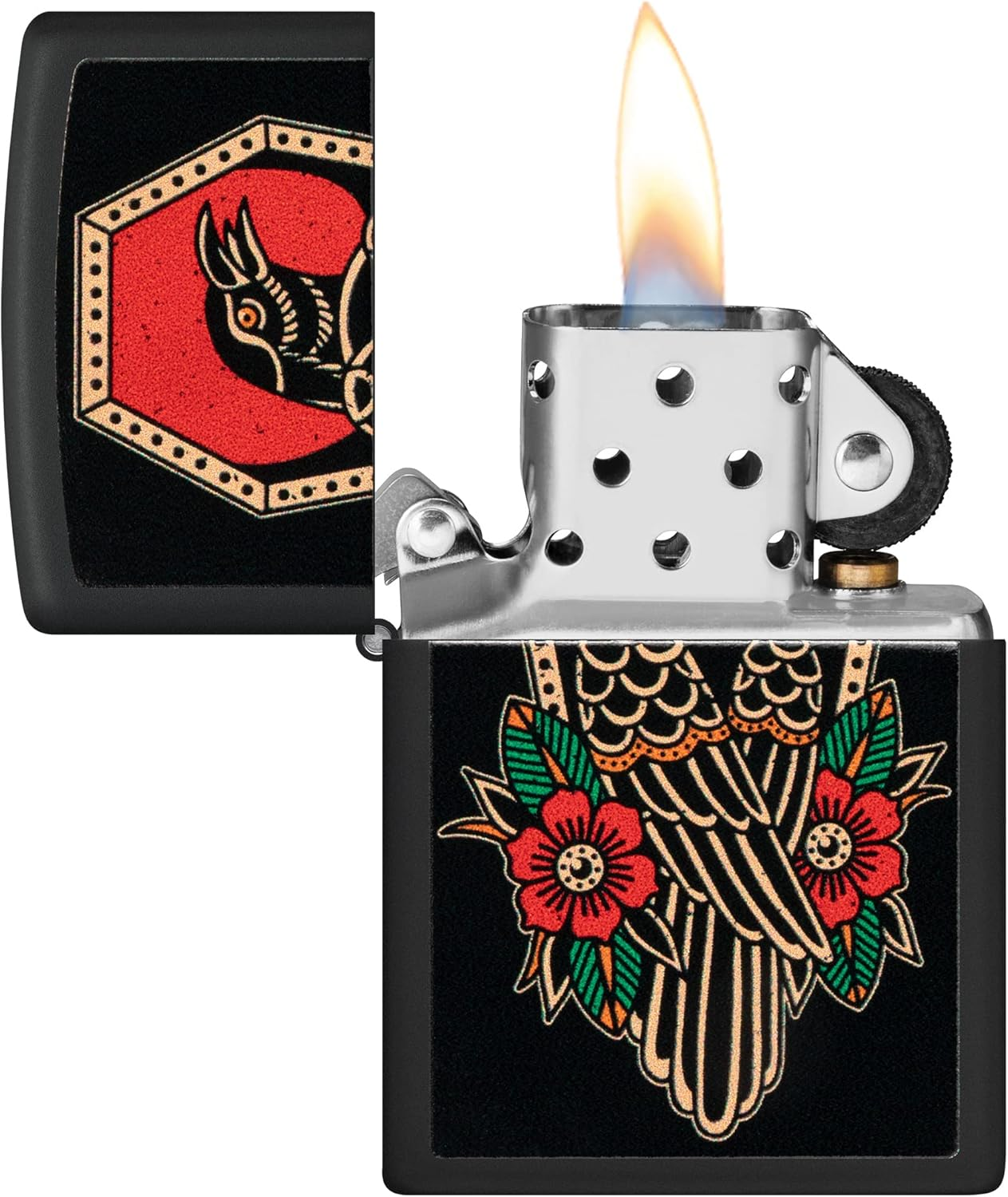 Zippo Crow Tattoo Design Lighter - Multicolor image number 2