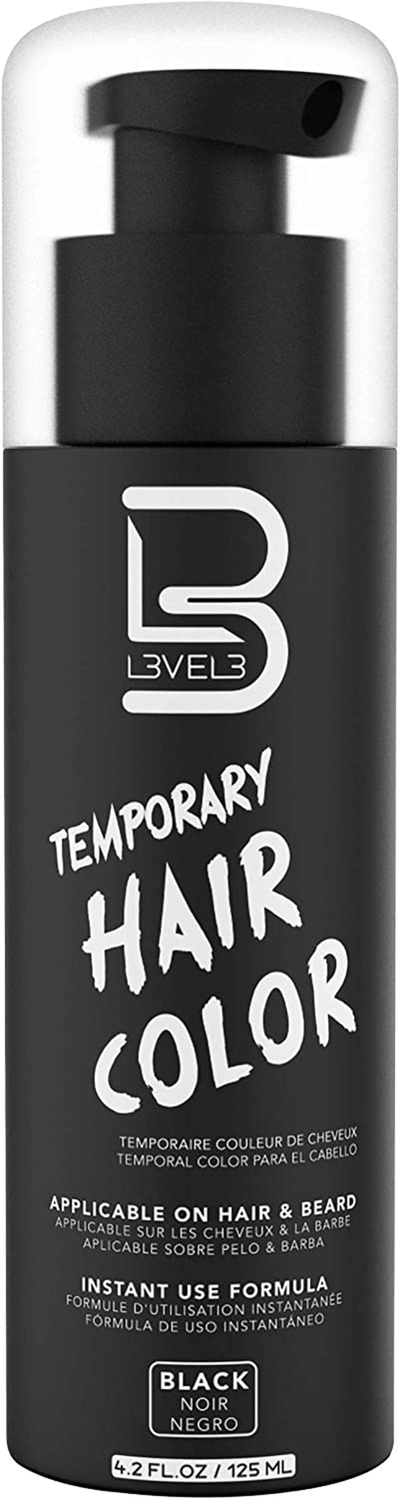 L3VEL3 Temporary Beard Color - Black for Men 4.2 Oz Hair Color image number 4