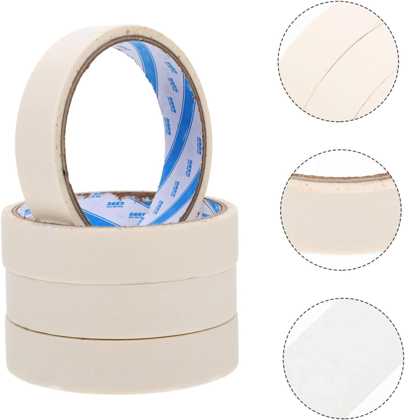 10Pcs Art Tape Paper Tape Adhesive White Painters Tape Beige Spray Paint White Car Paint Car Trim Adhesive Drawing Tapes Car Spraying Paint Tapes Self-Adhesive Tapes Student Japan image number 4