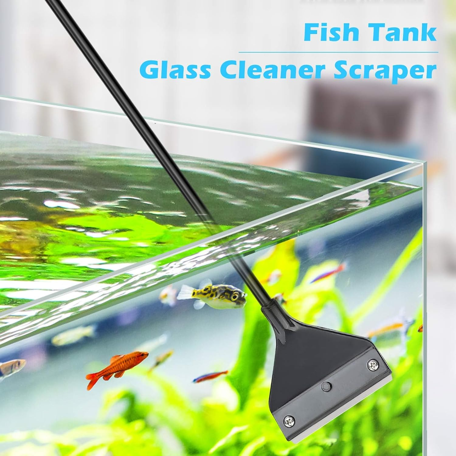 Zalati Algae Scraper Fish Tank Algae Cleaner Tool Set with 10Pcs Blades Stainless Steel for Glass Aquarium Tank image number 6