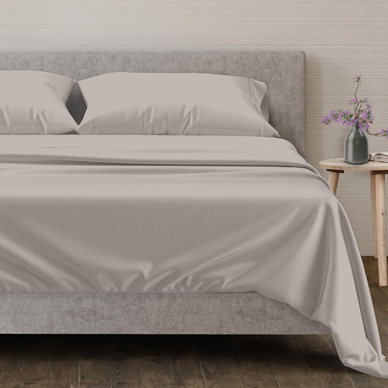 (Queen, Dark Grey) - Mayfair Linen Bedding Collection 600 Thread Count Bedspread 100% Egyptian Cotton Sheet Set Sateen Weave Deep Pocket Premium Quality Bedding Set Dark Grey Queen image number 5
