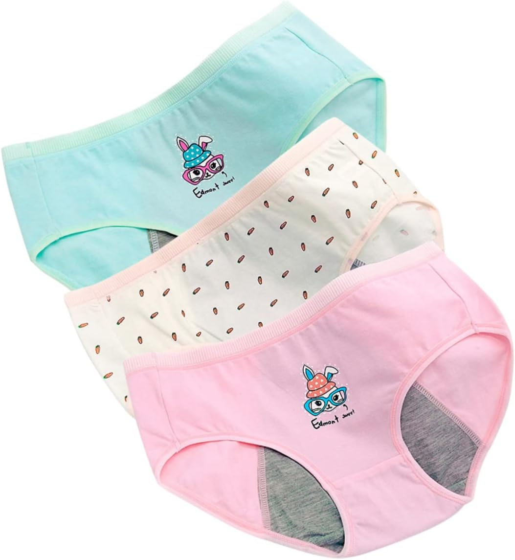 3Pcs Menstrual Period Underwear Period Underwear Seamless Female Menstrual Underpants Soft Underpants for Absorbent Panty Sanitary Pants Panties Women Pants Leakproof Cotton image number 3