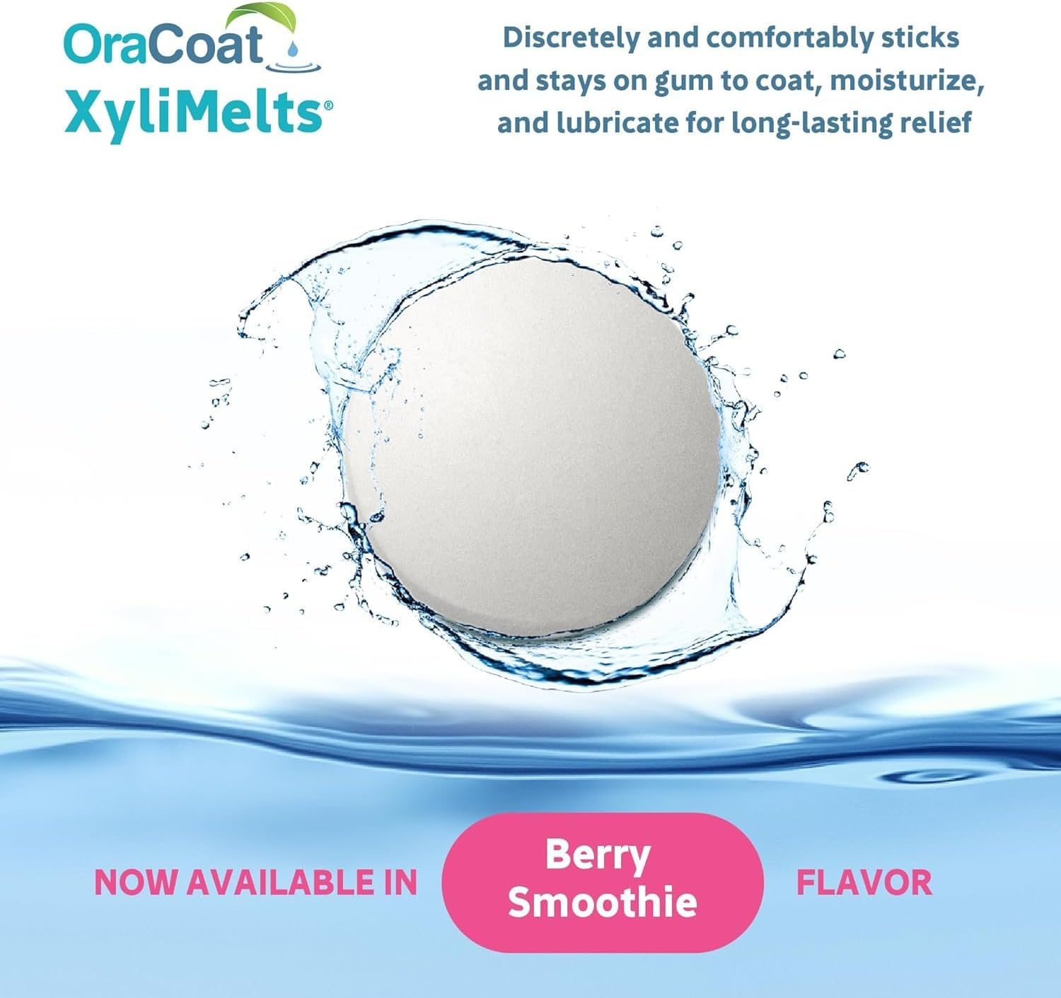 Oracoat Xylimelts Dry Mouth Relief Discs &ndash; 40 Pack &ndash; Berry Smoothie Flavour &ndash; Sugar-Free with Xylitol &ndash; 8-Hour Moisturising Relief &ndash; Day & Night Oral Discs &ndash; Non-Acidic, Time-Release Formula (120)