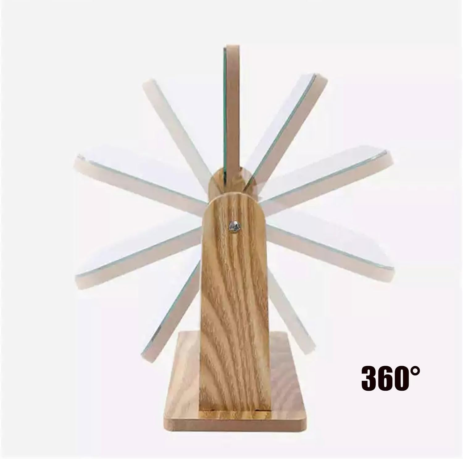 Xolixorium Vanity Makeup Mirror with Natural Bamboo Stand 8 Inch Desk Mirror 1X/3X Magnification Double Sided 360&deg; Swivel Table Mirror for Bedroom Bathroom image number 3