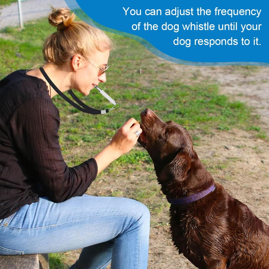 Pack of 2 Dog Whistles, Professional Ultrasonic Whistle, Ultrasonic Dog Whistle, Dog Whistle with Lanyard, Adjustable High Frequency Dog Accessories, for Stop Barking and Dog Training image number 4