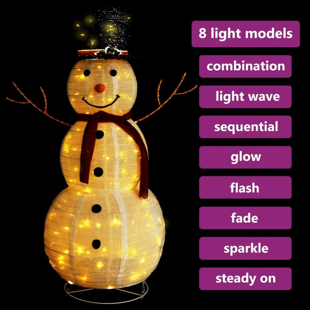 Decorative Christmas Snowman Figure LED Luxury Fabric 120Cm image number 5