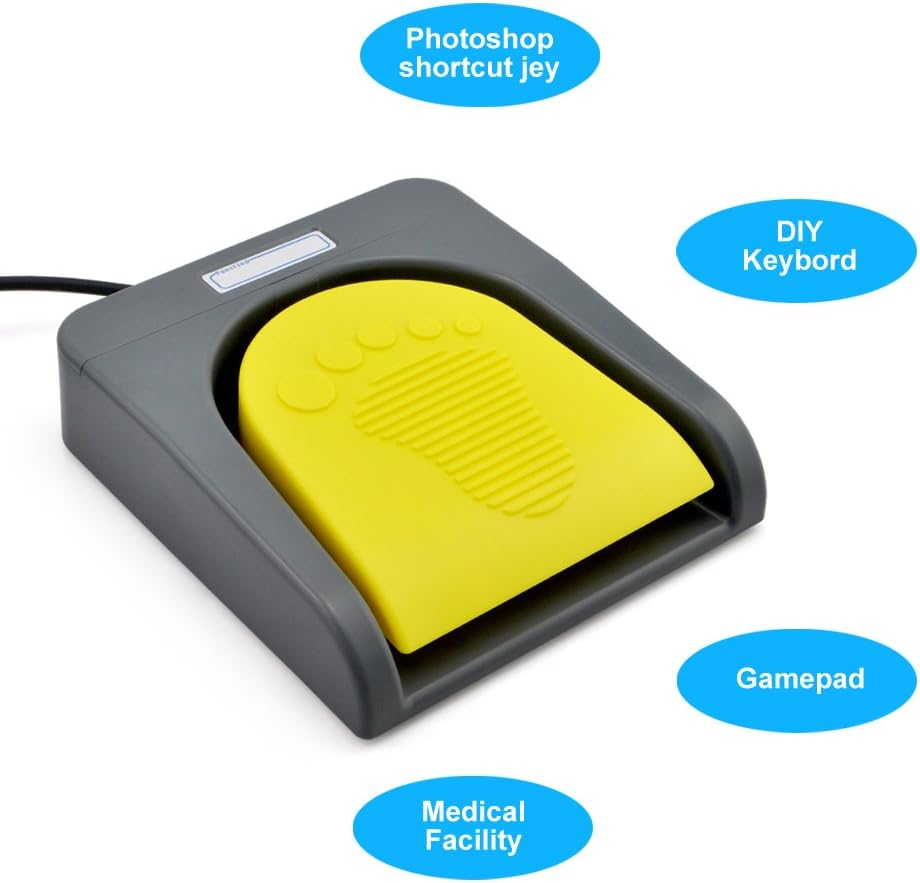 Ikkegol USB Single Foot Switch Control One Key Customized Computer Keyboard Action Pedal HID (Grey) image number 6