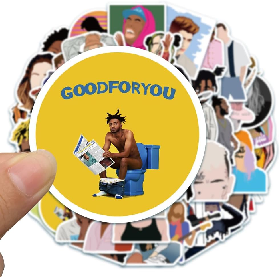 50Pcs Pop Singers Stickers Hip Hop Music Vinly Decal Suitcases Skateboard Cars Luggage Helmets Ipads Boats Surfboards for Kids Teens image number 1