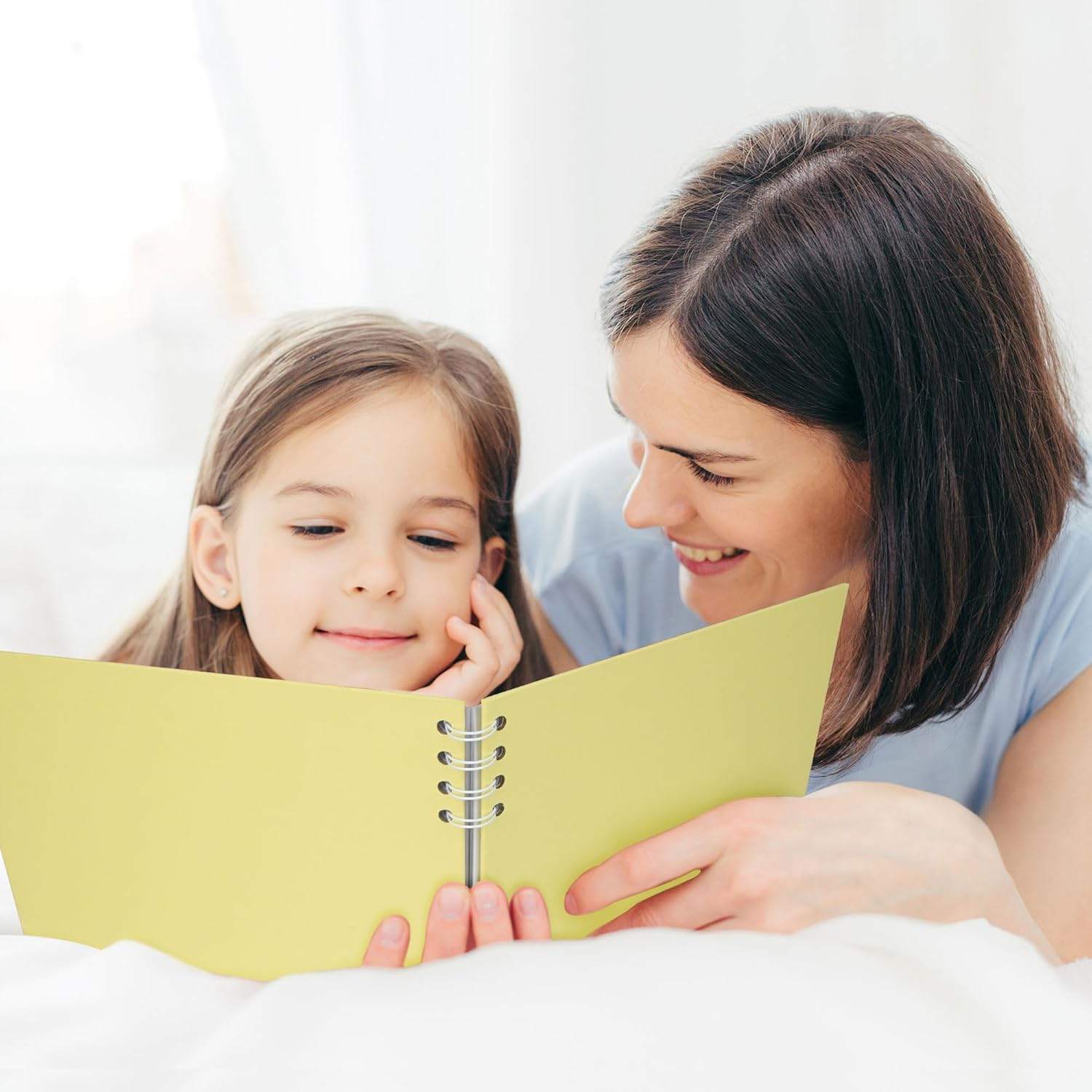 Scrapbook Album Photo Book with 20 Sheets White Pages 8.5X6 Inch Scrapbooking with Corner Stickers for Wedding Baby Shower Birthday Travelling, Yellow