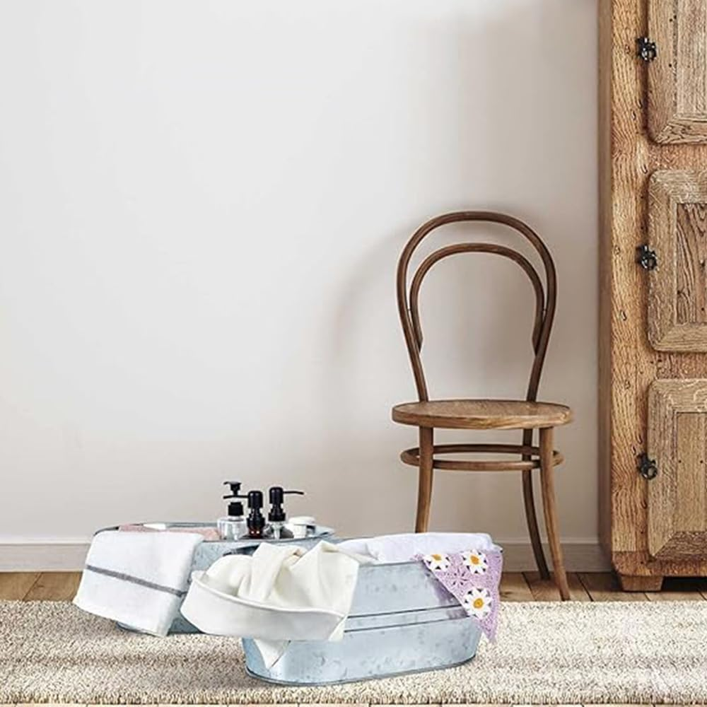 2 Pack Galvanized Bucket 4 Gallon Ice Bucket Large Capacity Metal Beverage Bucket with Handle, Party Drink Bucket for Home, Bar Supplies, Beer Champagne Cocktail Cooling. image number 2