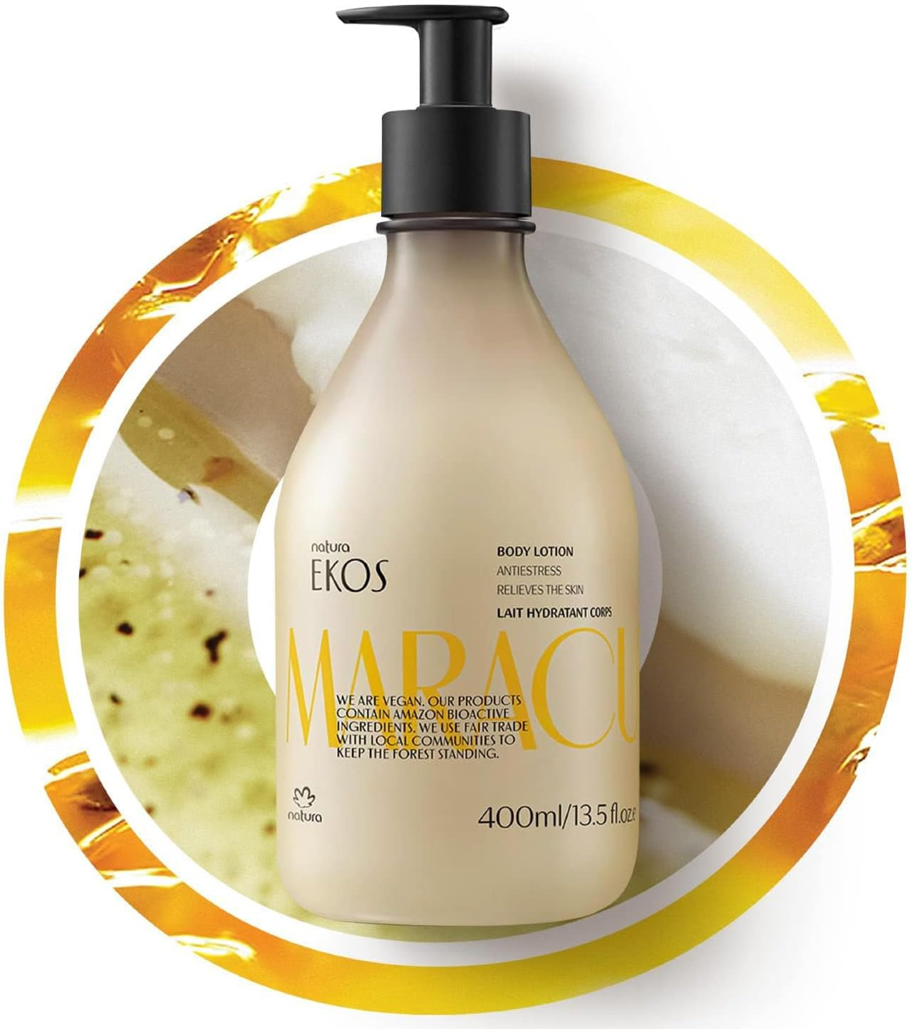 NATURA - Ekos Maracuja Body Milk - Moisturises, Soothes and Smoothes the Skin - for Dry, Dehydrated Skin - Absorbs Quickly - 100% Vegan - Cruelty Free - 400 Ml image number 5