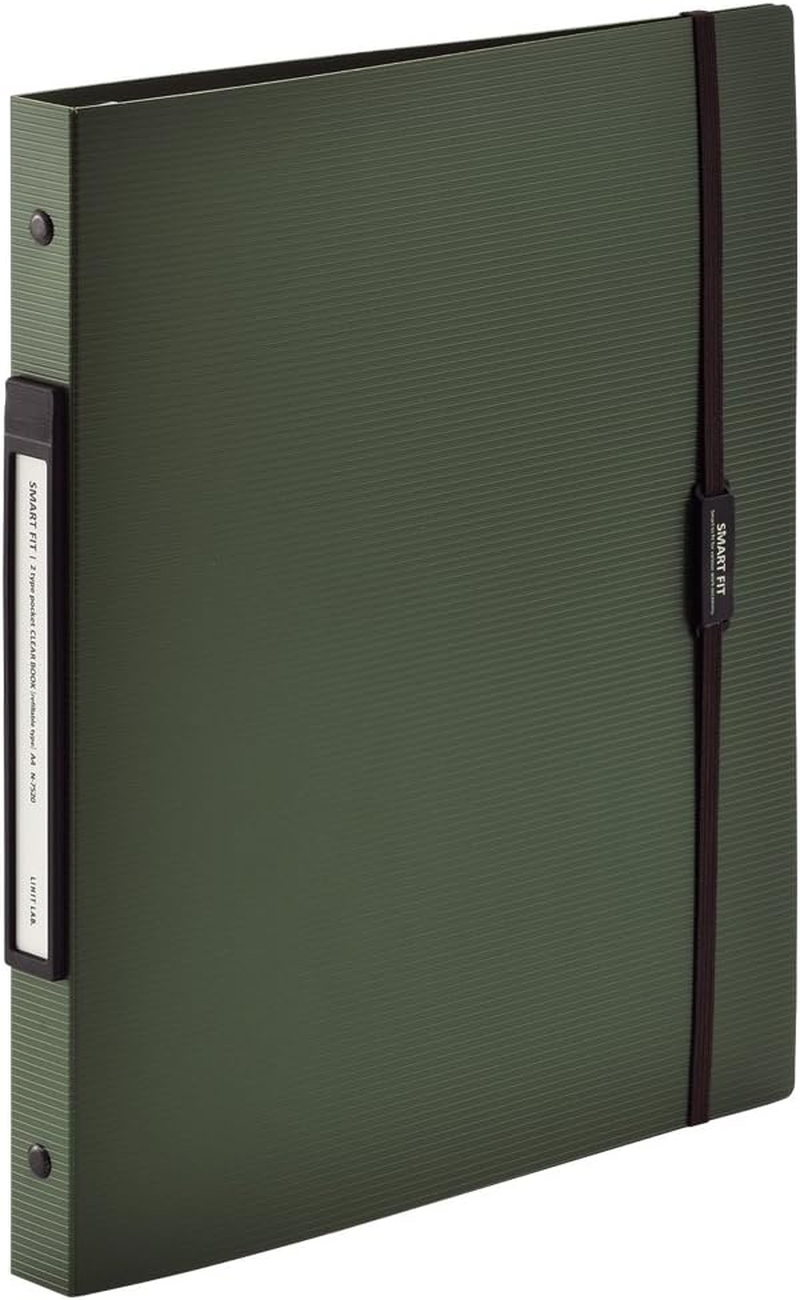 Lihit Lab N7520-11 File Clear Book, A4, 30 Holes, Interchangeable, 2 Type Pockets, Navy