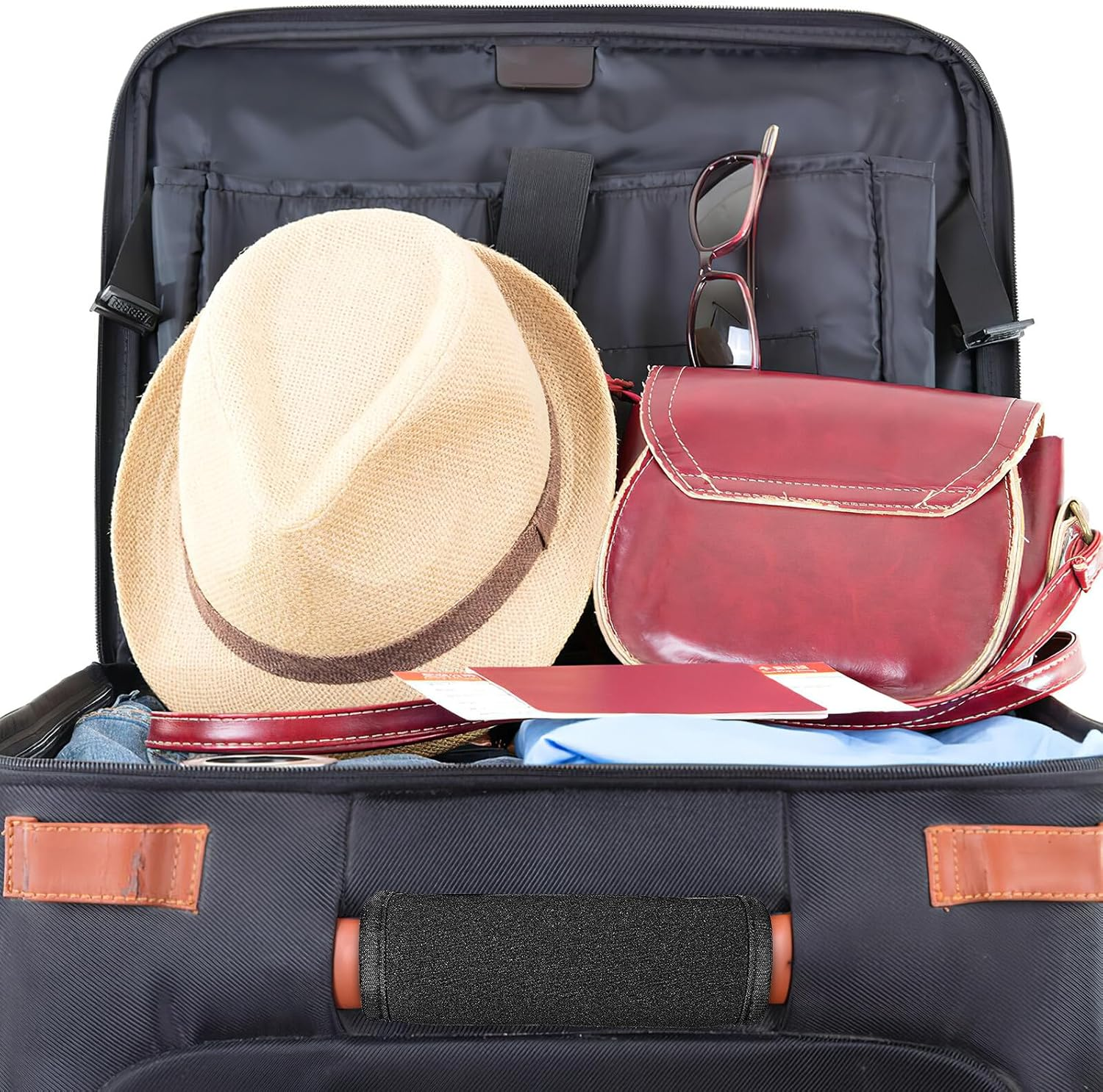 TIKODIDA Travel Suitcase Handle Wraps Black Neoprene Cover Luggage Trolley Handle Grip Sleeve and Comfortable Carrying image number 3