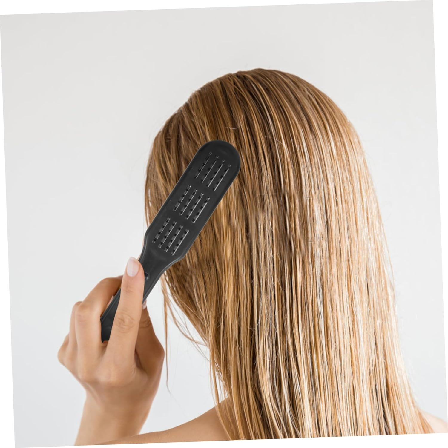 Gogogmee Double Sided Hair Straightening Brush V-Shape Bristles Black High Temperature Resistant Anti-Static for Women Hair Styling Tool for Salon Use image number 2