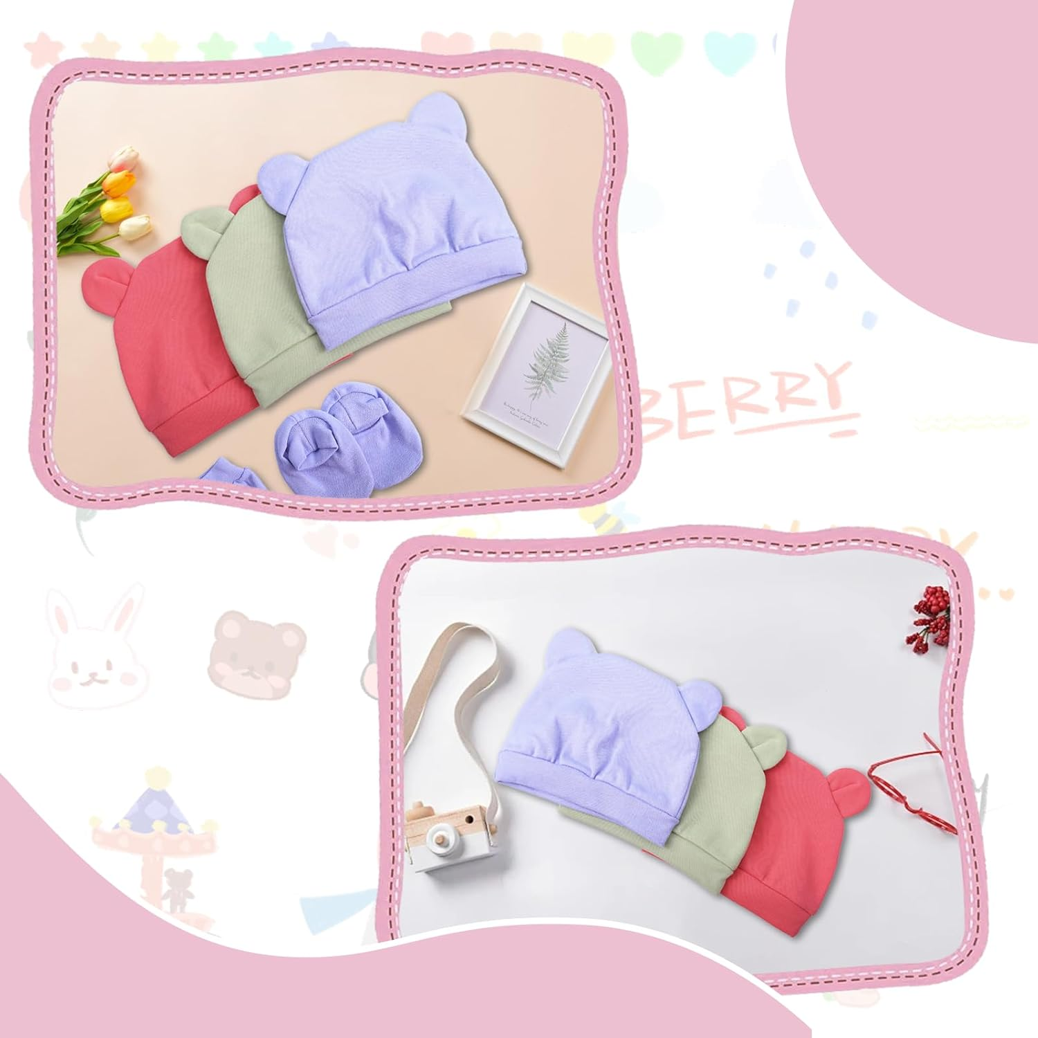 3-Set Soft Cotton Baby Beanie Hat Stretchable, Comfortable and Breathable Knit Cap for Newborn Boys, Seasons &ndash; Baby Gear, Baby Boy Hat