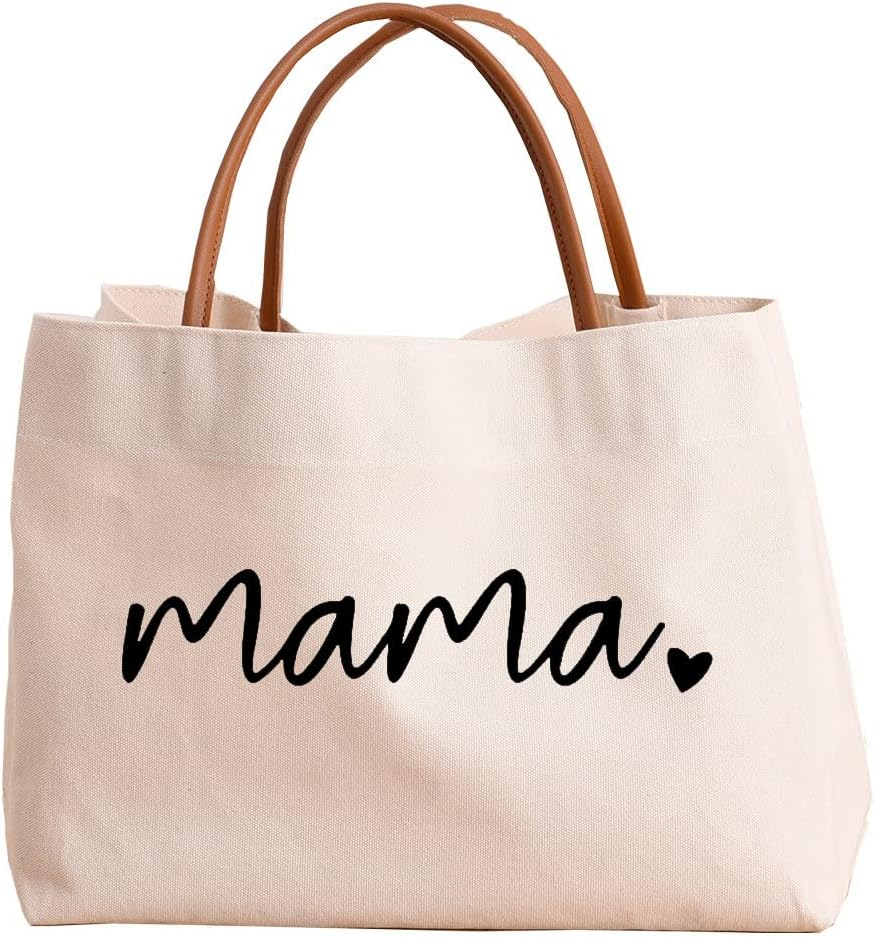 Kifasyo Mom Mama Bag Mother Gifts Momlife Tote for Hospital, Shopping, Beach, Travel