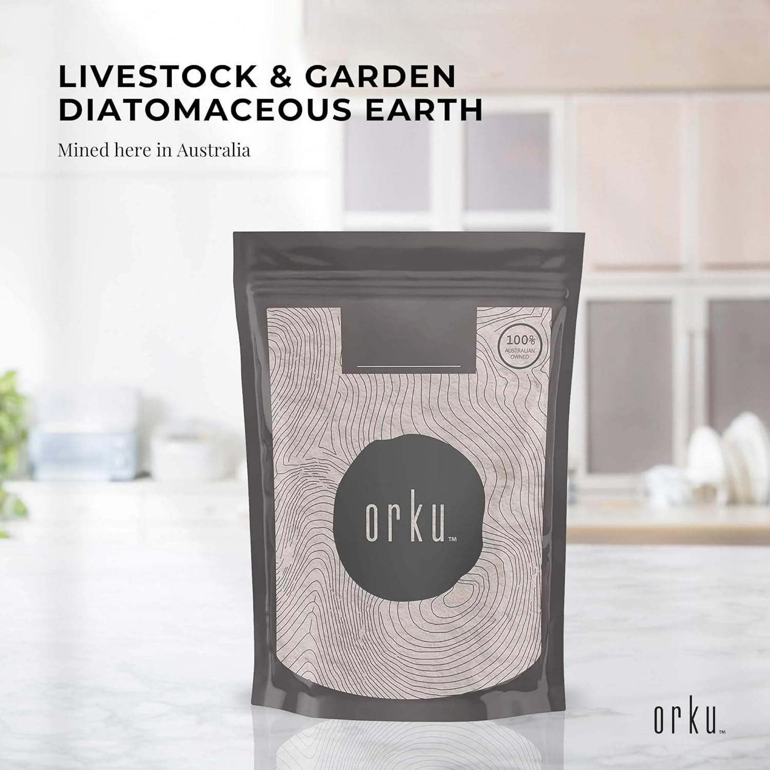 Orku 2Kg Fossil Shell Flour - Livestock Garden Pet Diatomaceous Earth image number 4
