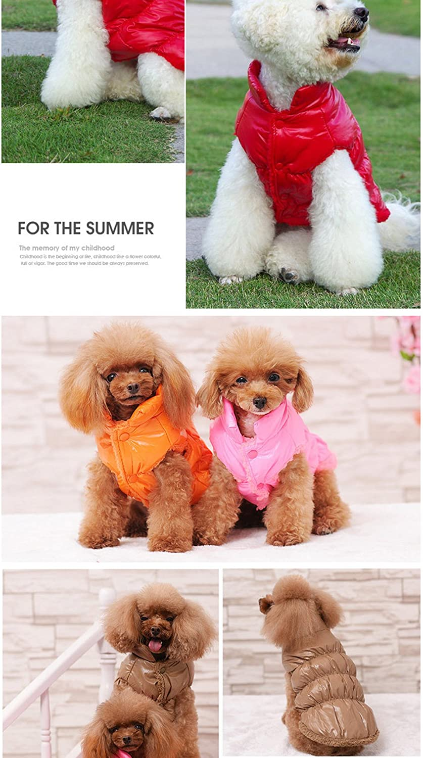 LEMON PET Dog Cat Coat Jacket Waterproof Windproof Outdoor Winter Soft Fleece Warm Jackets Coats Small Medium Large Dogs Vest (M, Orange)