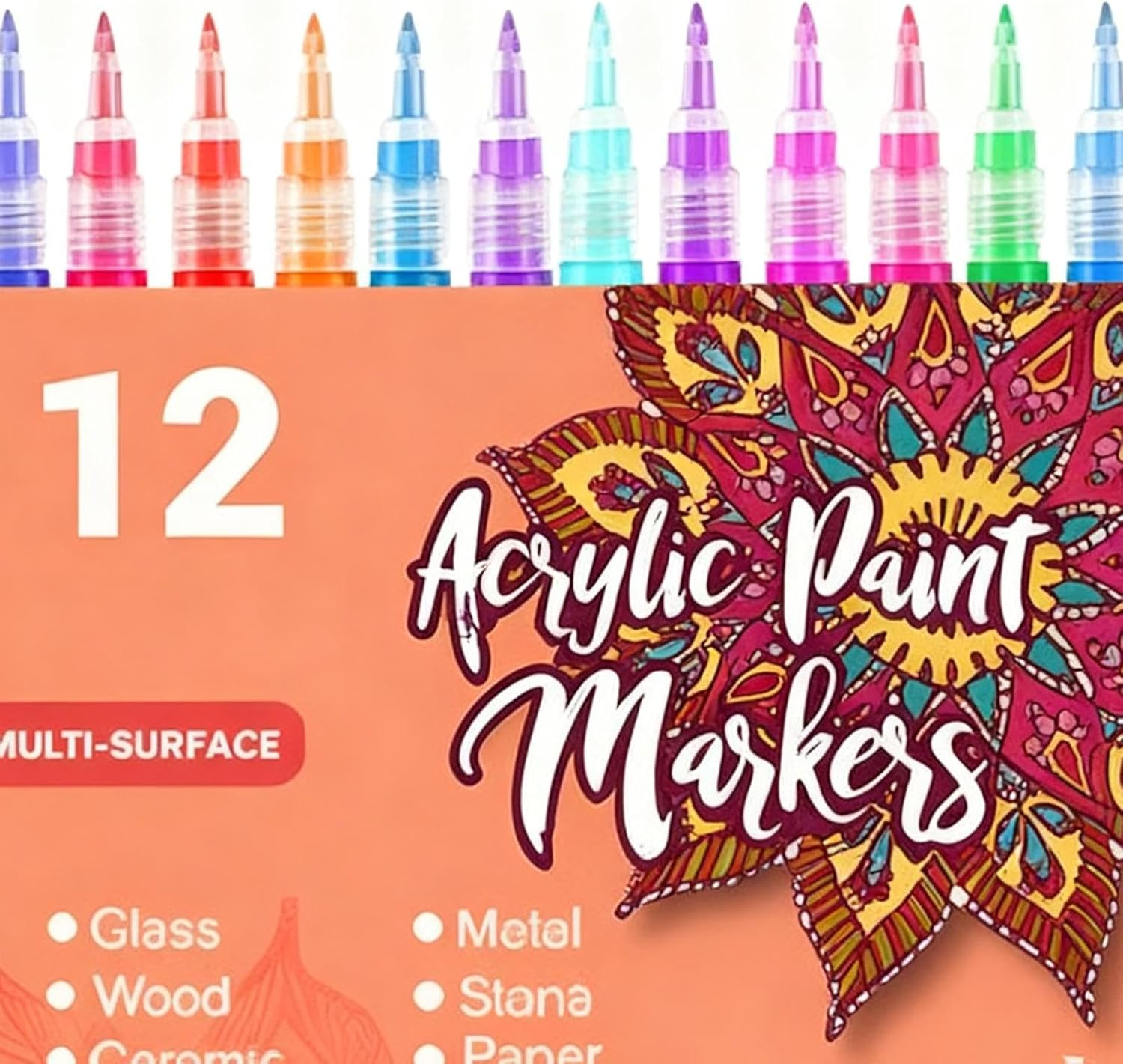 Nail Pen Set - Fine Tip Long-Lasting Manicure Tools,0.5Mm Gel Nail Polish Marker Set | for Drawing Painting Dotting Crafts Girls Kids Teens Adults Beginners Beauty - 12 Colors image number 2