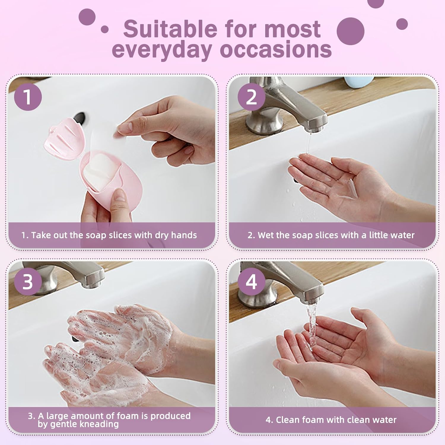 150 Pieces Mini Travel Paper, Soap Sheets, Travel, Paper Soap, Soap Paper, Portable Soap with Plastic Box, for on the Go, Travel, Camp, Outdoor, Hiking, Small and Easy to Carry image number 3