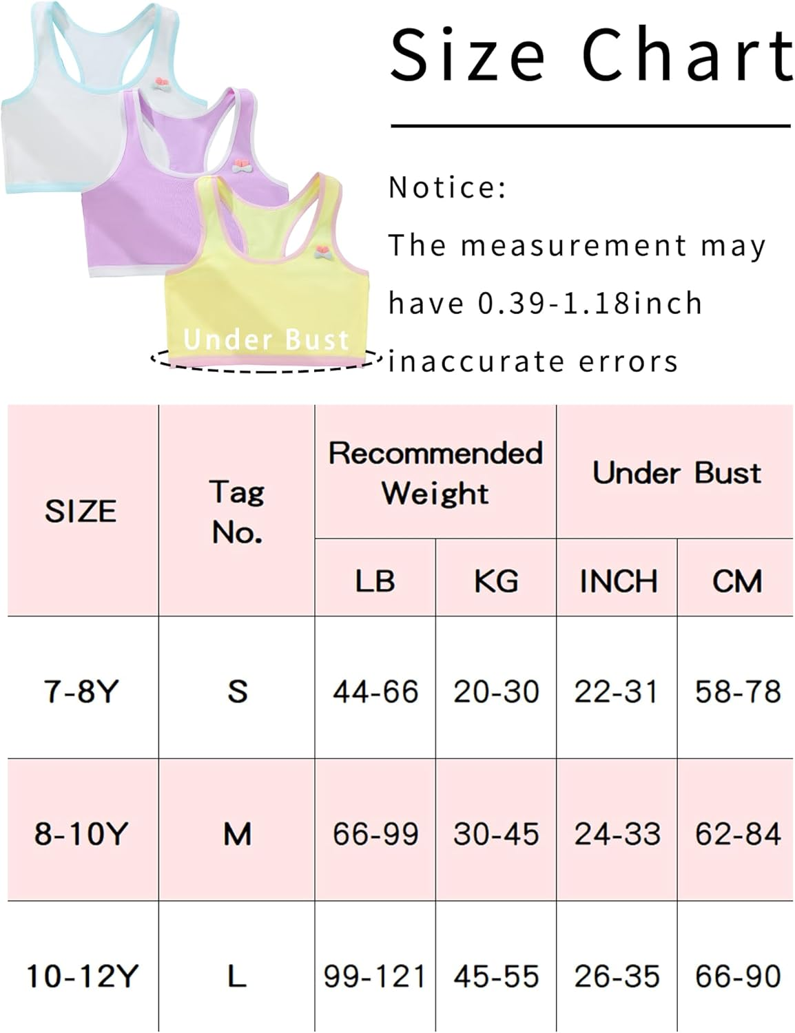 SEAUR Girls Training Bras Kids Seamless Bralette Stretch Cotton Sports Bra Comfort Soft Crop Cami Bra Racerback Crop Tank Top image number 1