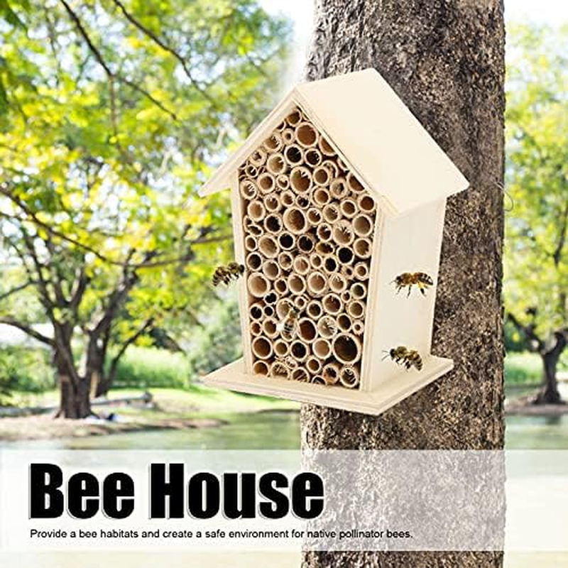 Animalshelter Bee House Hotel & Shelter with Handmade Elderberry Wood Bee Hive, Attracts Peaceful Pollinators for Enhancing Garden Productivity image number 1