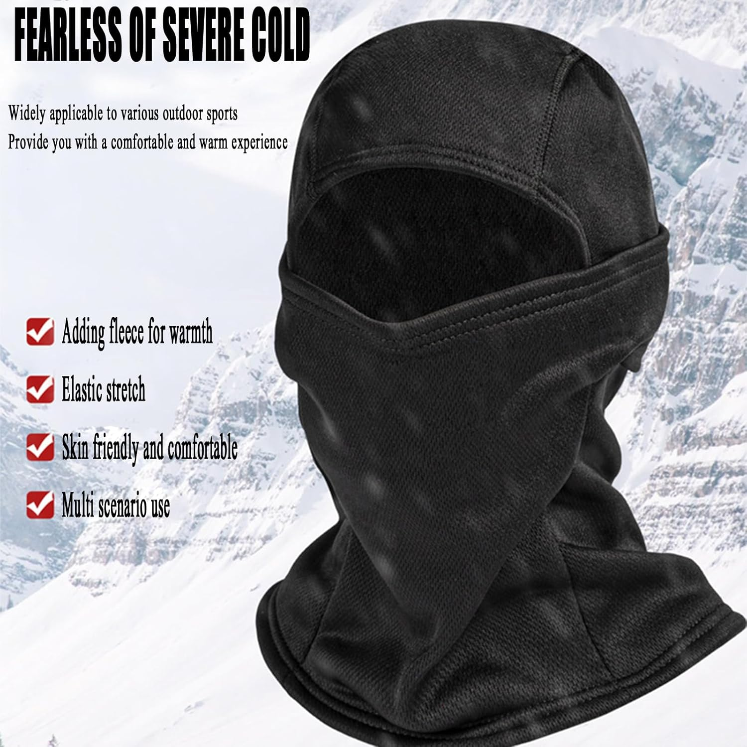 XUTONG Cold Weather Balaclavas, 2-Pack, Full Face Masks, UV Protection, Windproof, for Skiing & Motorcycling image number 3