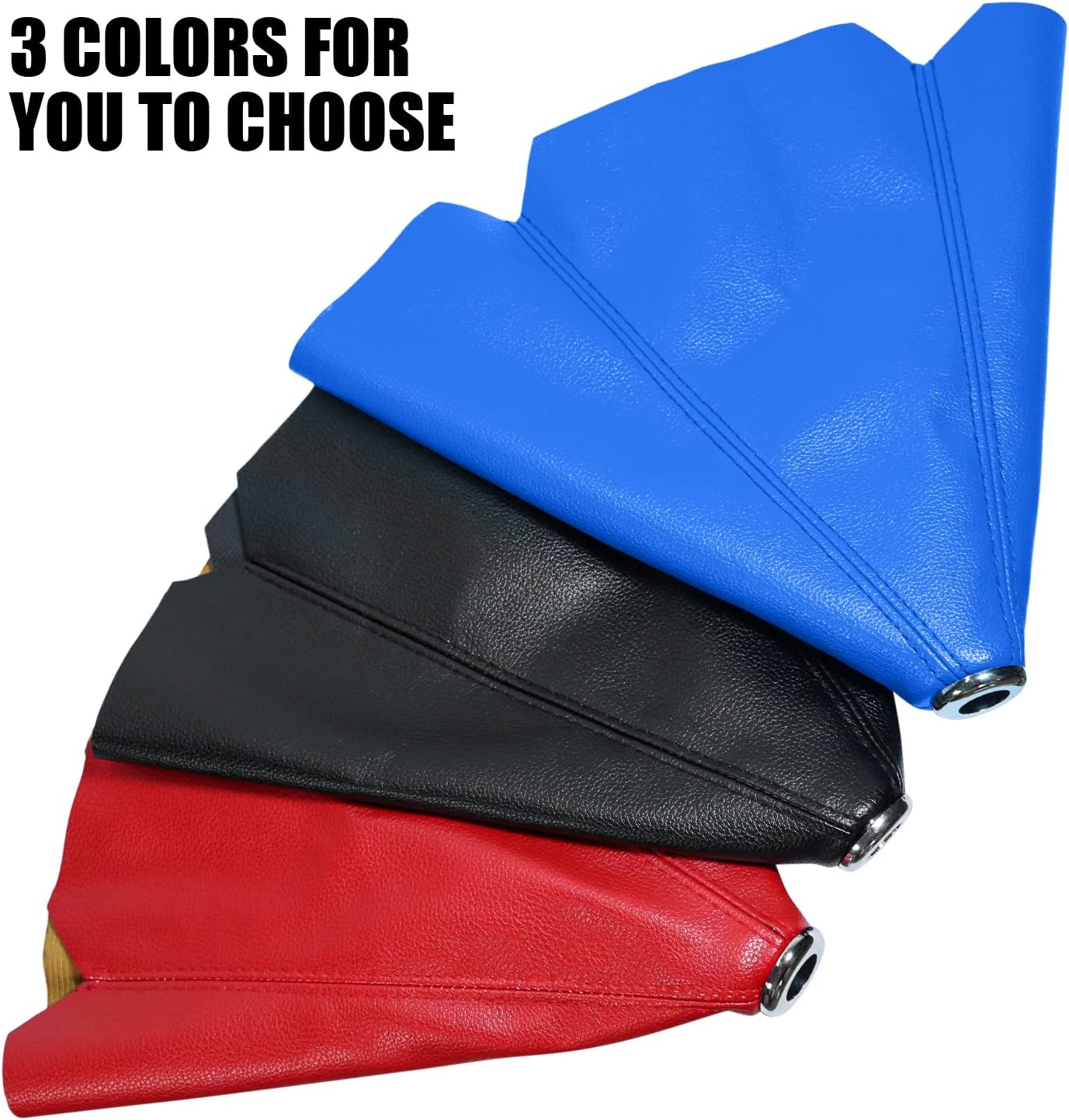 Universal Car Shift Knob Dust Cover Black PU Leather Manual/Auto Shifter Shift Boots Cover (Black) image number 3