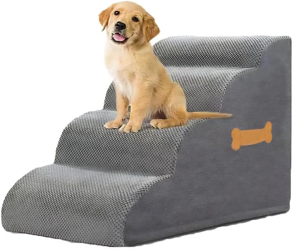 3-Tiers Dog Stairs Ramp for Beds Couches Extra Wide Pet Steps with Durable Non-Slip Waterproof Fabric Cover, Dog Slope Stairs for Small Dogs and Cats or Pets Friendly image number 4