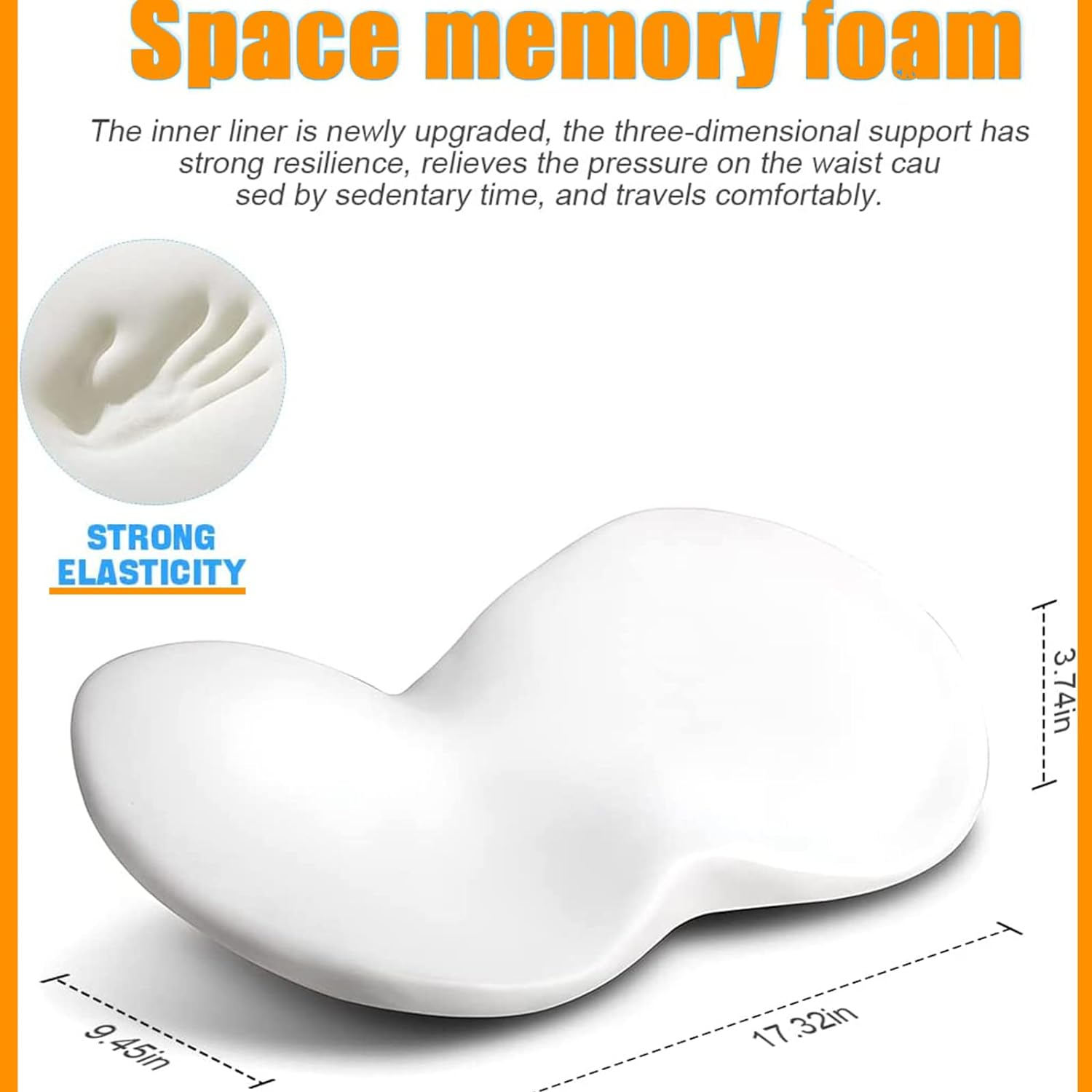 Car Seat Cushion, Memory Foam Auto Wedge Seat Pad, Comfort Low Back and Tailbone Sciatica Pain Relief Driving Pillow, Breathable Non Slip Orthopedic Support Pad, Road Trip Essential image number 5