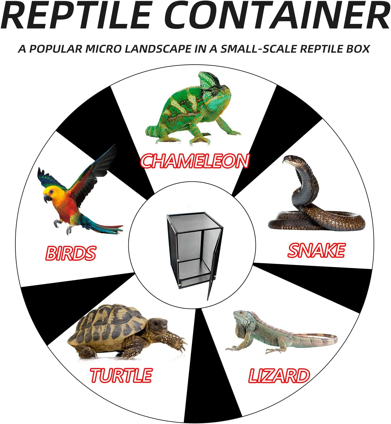 21 Gallon Aluminum Screen Reptile Cage -Versatile Enclosure for Chameleons Geckos Lizards Frogs Interaction Cage-Easy Assembly,Front Opening Door,360&deg; Observation,Airflow Cage (66X43X43Cm / 26X17X17) image number 5