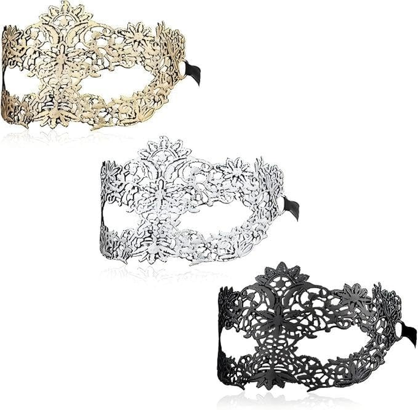 3 Pieces of Mysterious Lace Masks,Masks Suitable for Parties and Various Halloween Events for Decoration