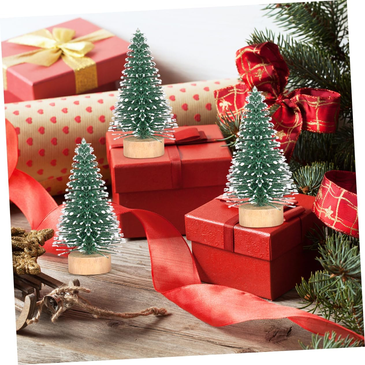 12Pcs Xmas Tree Decorations Christmas Ornaments Set Mini Christmas Tree Decorations for Home Office Showcase image number 1