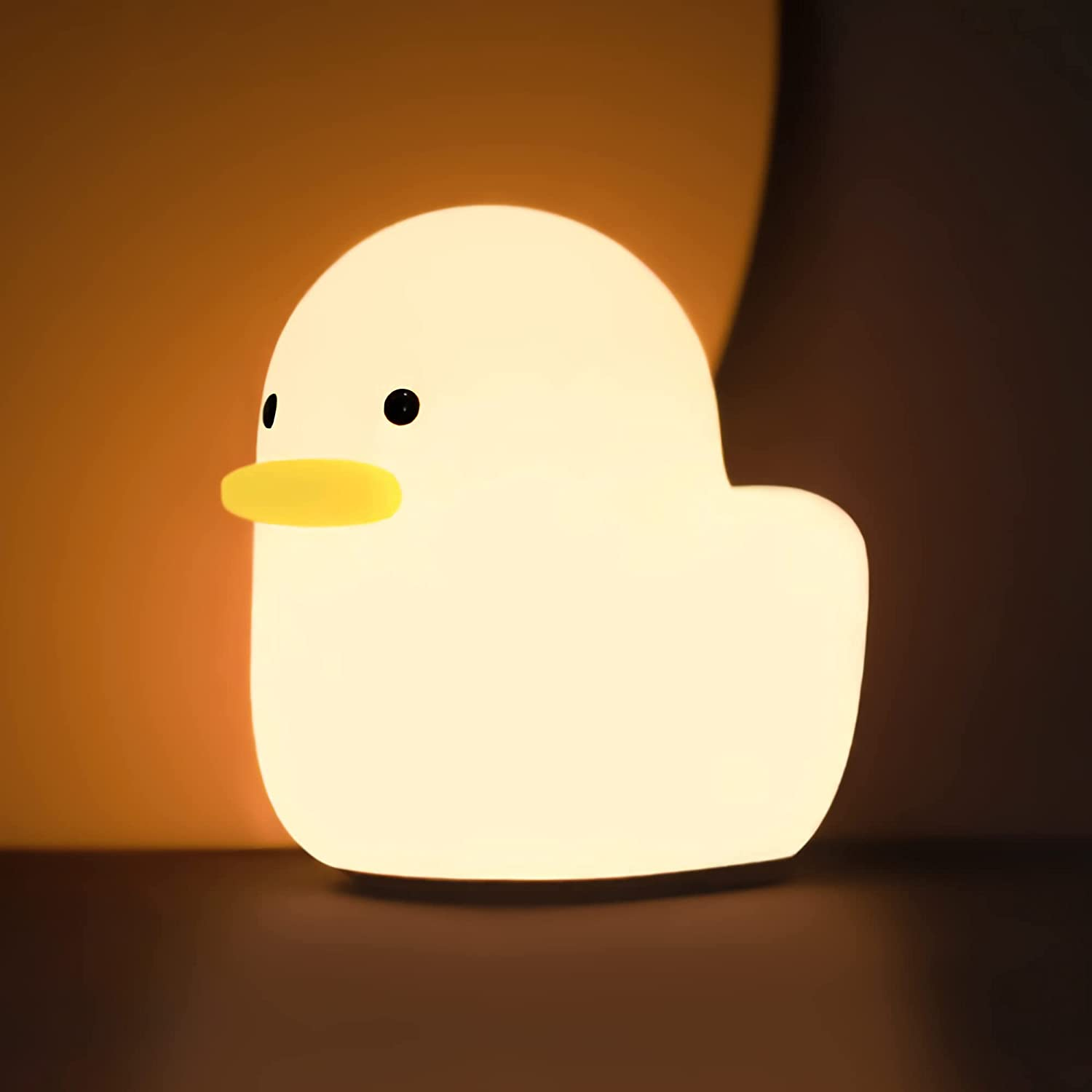 UNEEDE LED Benson Night Light, Cute Duck Animal Silicone Nursery Night Light Rechargeable Table Lamp Bedside Lamp with Touch Sensor for Baby Girls Women Bedrooms, Living Room image number 5